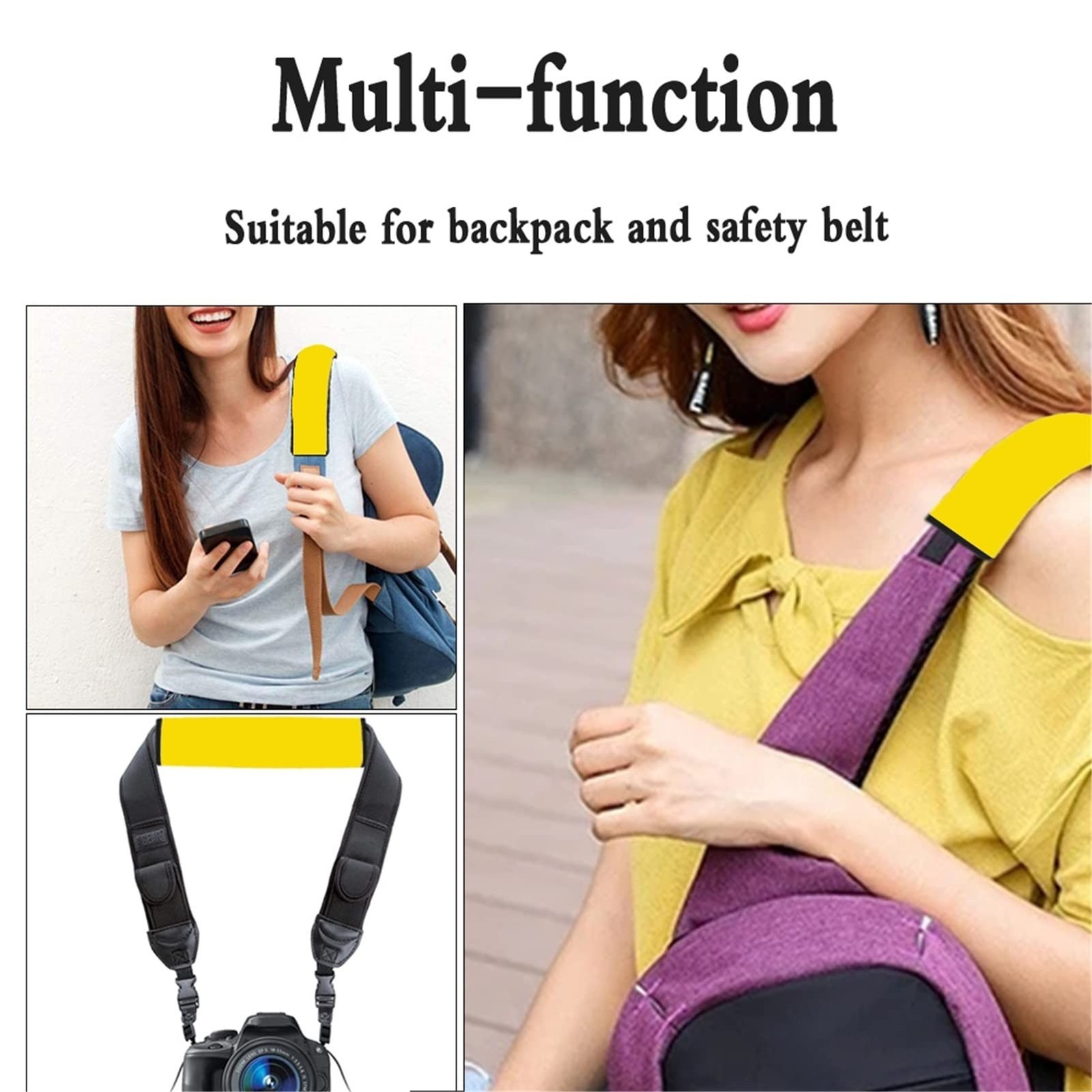 Dreaweet Solid Color Yellow Seat Belt Shoulder Pads Car Accessories for Women…