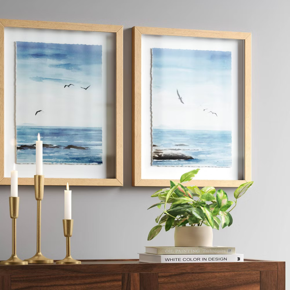 Threshold Coastal Seascape Duo Poster Landscape Modern Set of 2 16″x20″ Wall