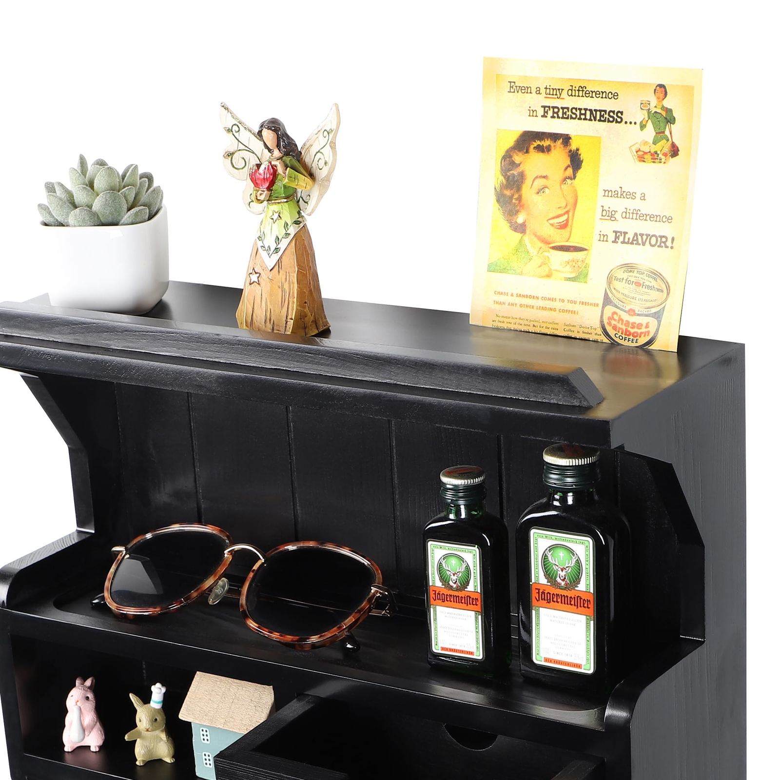 NineLan Elegant Wall-Mounted Mail Organizer, Key and Mail Holder with Storage