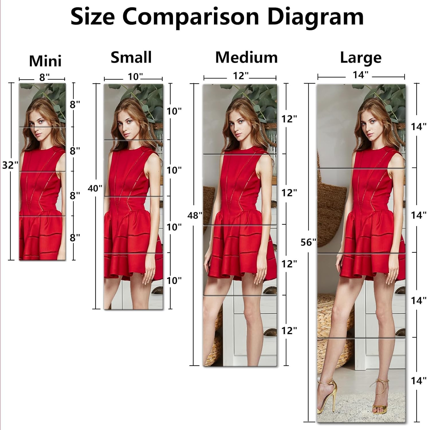 Unbreakable Full Length Mirror for Wall Mounted, over the Door Mirror, Full Body