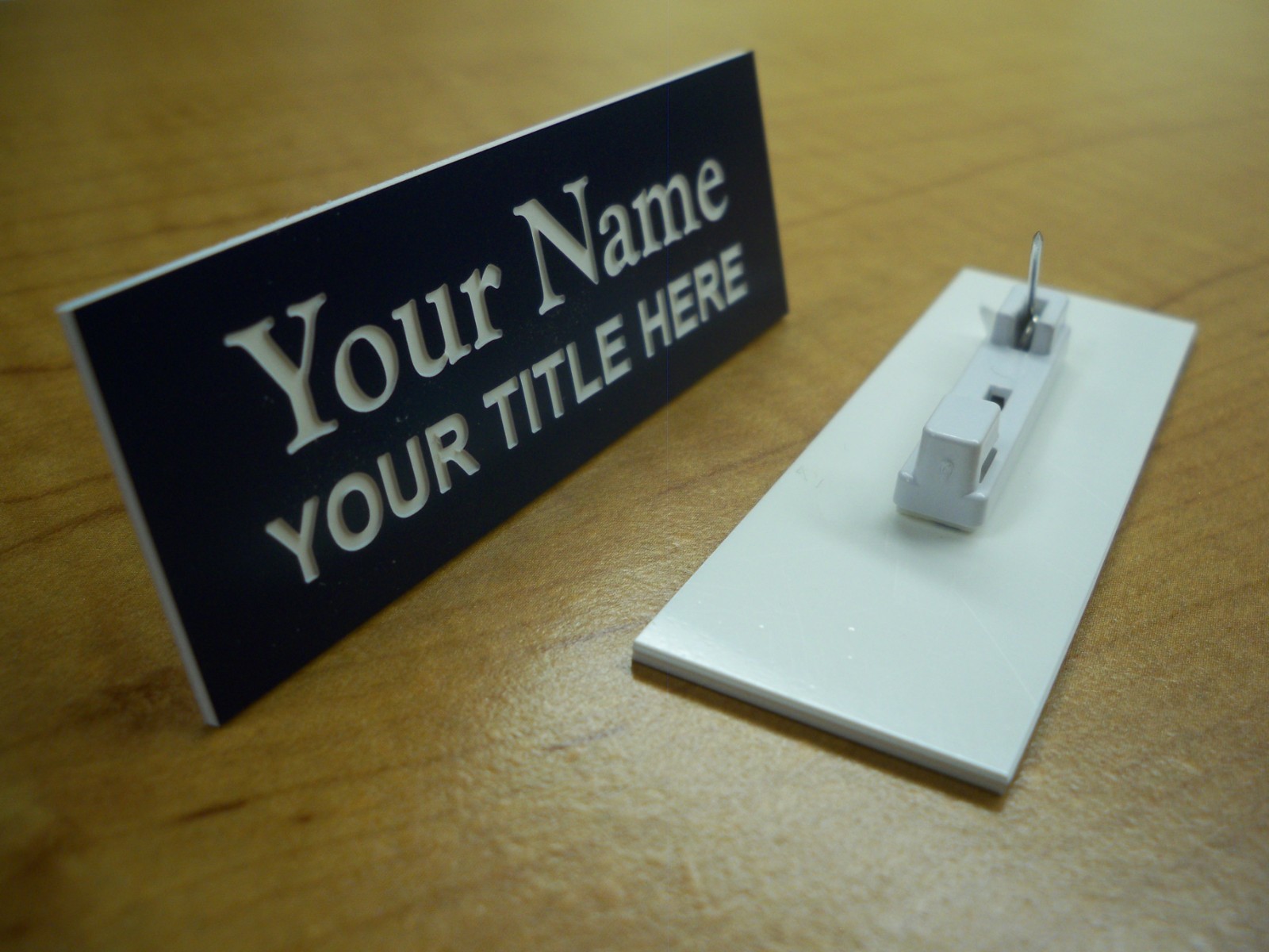 Custom Engraved 1×3 inch Name Tag with Magnetic or Pin Clasp Ohio Made Any Color