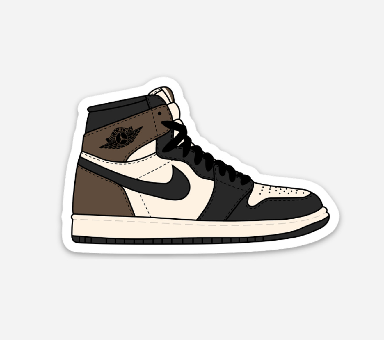 3″ Jordan 1 Sticker Sneakers Nike Decal Matte Finish Chicago Bred Mocha Royal