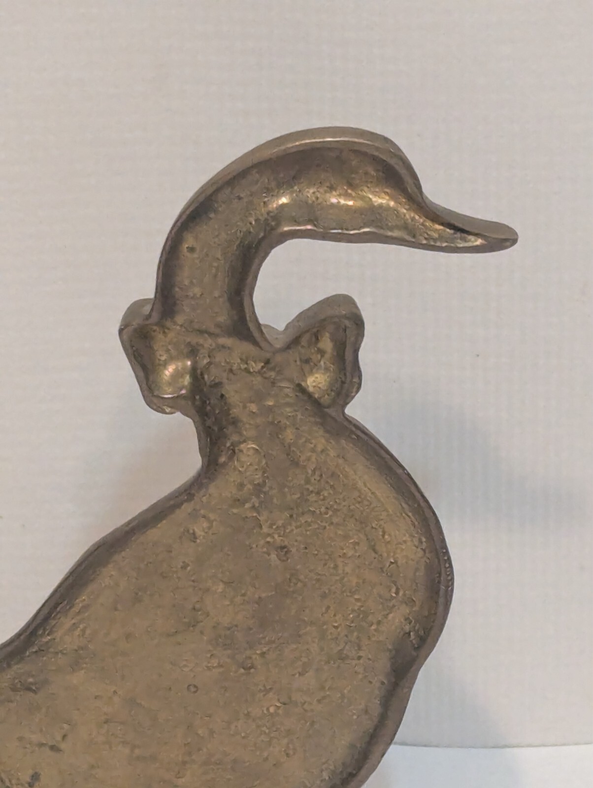 VTG 1987 Upper Deck Solid Brass Goose Door Stop Bookend 9″H 4.5″W 2lbs Bow Tie +