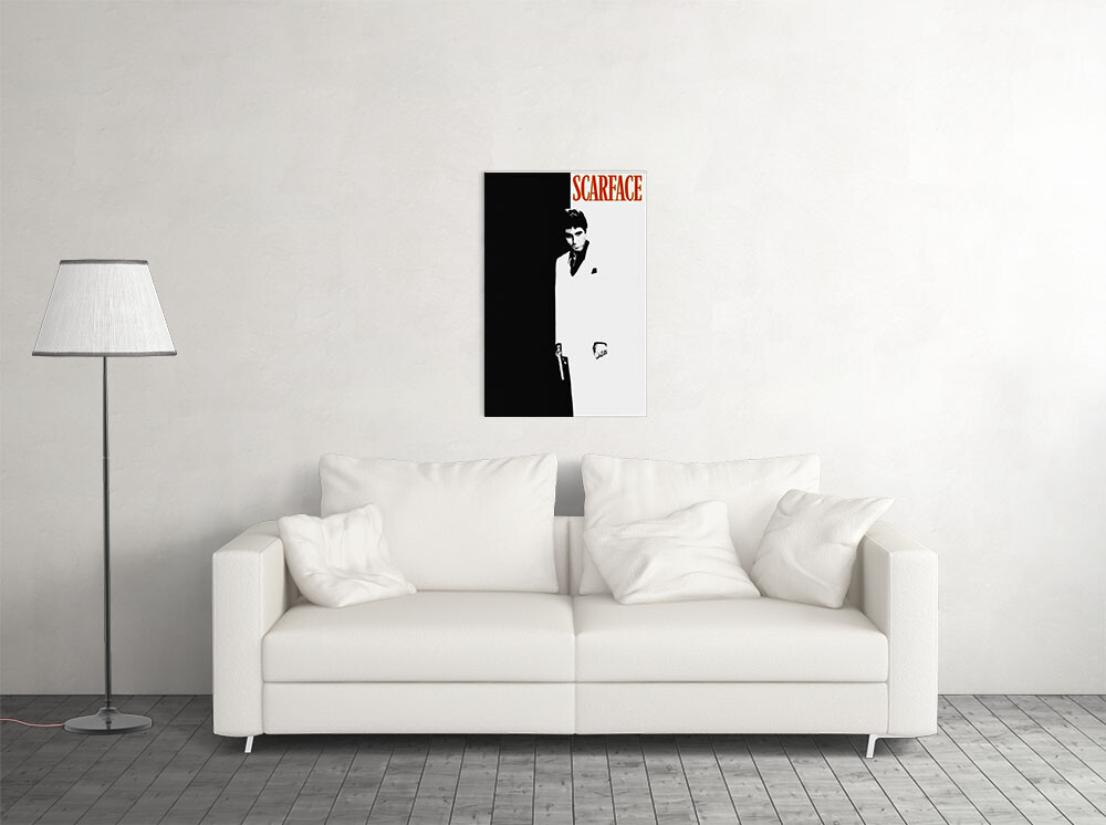Scarface Movie Drama Crime Black And White Painting Print Wall – POSTER 20×30