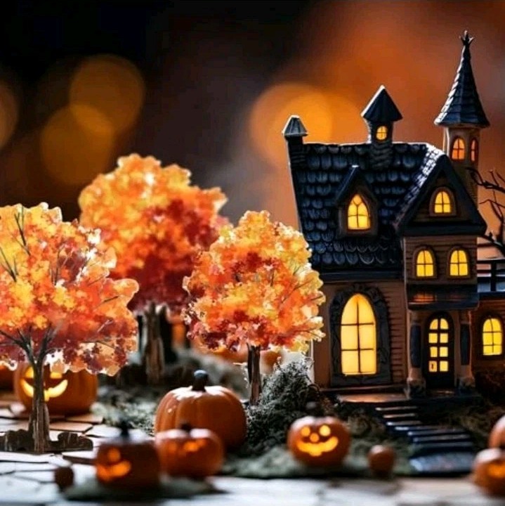 5 Pieces Mini Fall Maple Trees 2D 5 Size Autumn Artificial Miniature Trees Flat