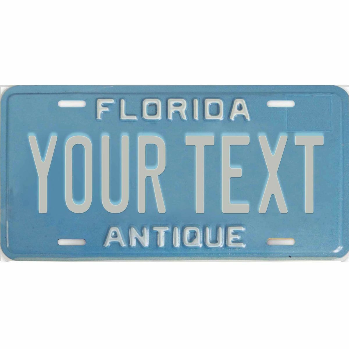 Florida Antique Blue Custom Peronalized license plate tag 12×6 YOUR NAME TEXT