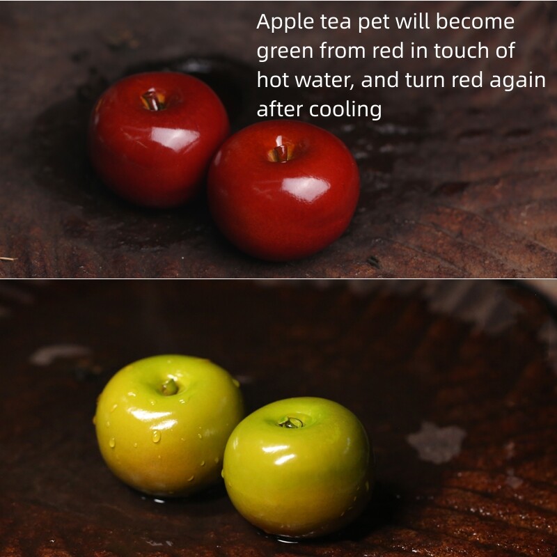 Color Change Tea Pet Apple Design Purple Clay Yixing Zisha Tea Play Small China