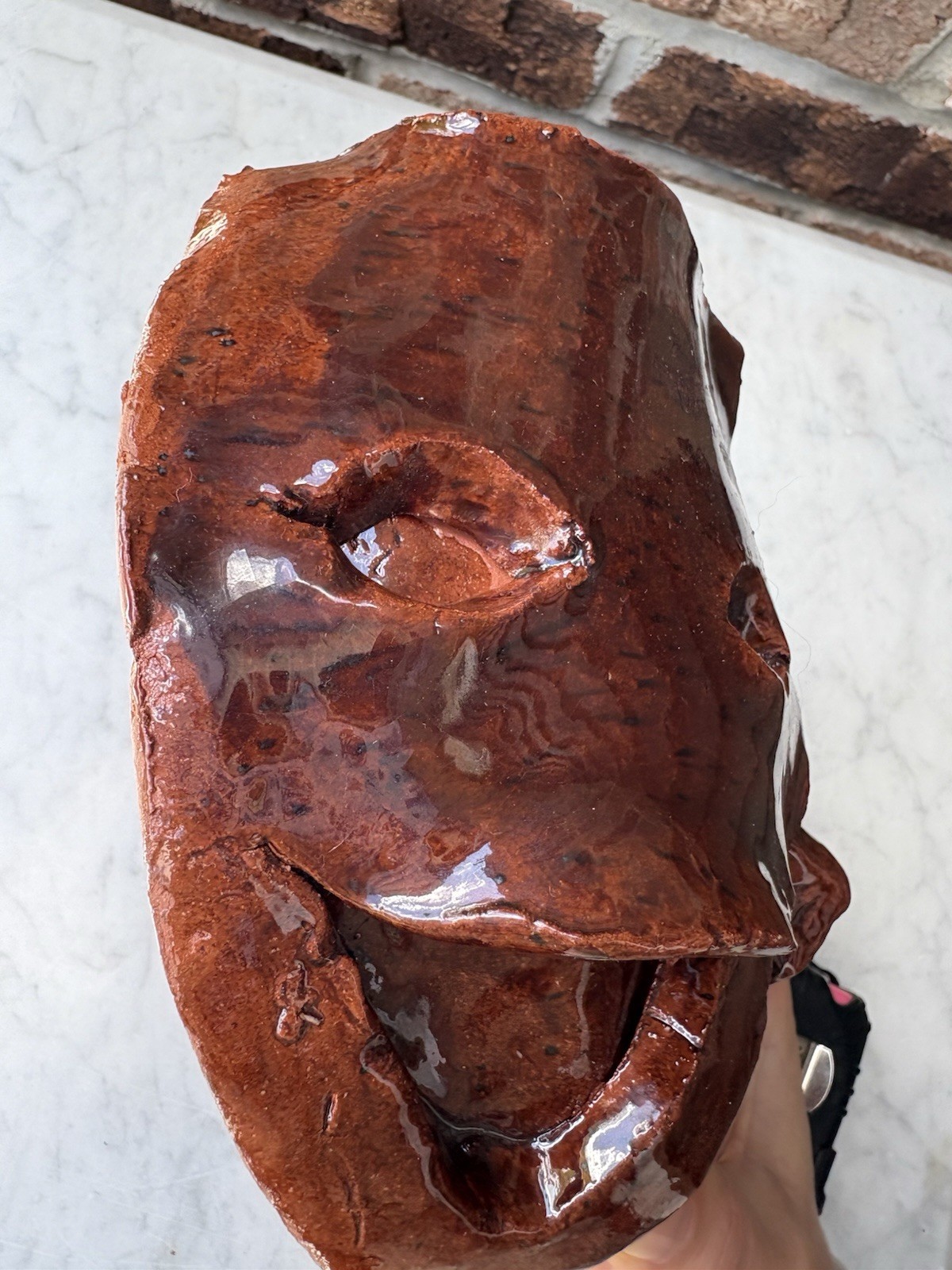Studio Pottery Two Faced Wall Hanging Mask Broken Face Theatre *Read Artistic