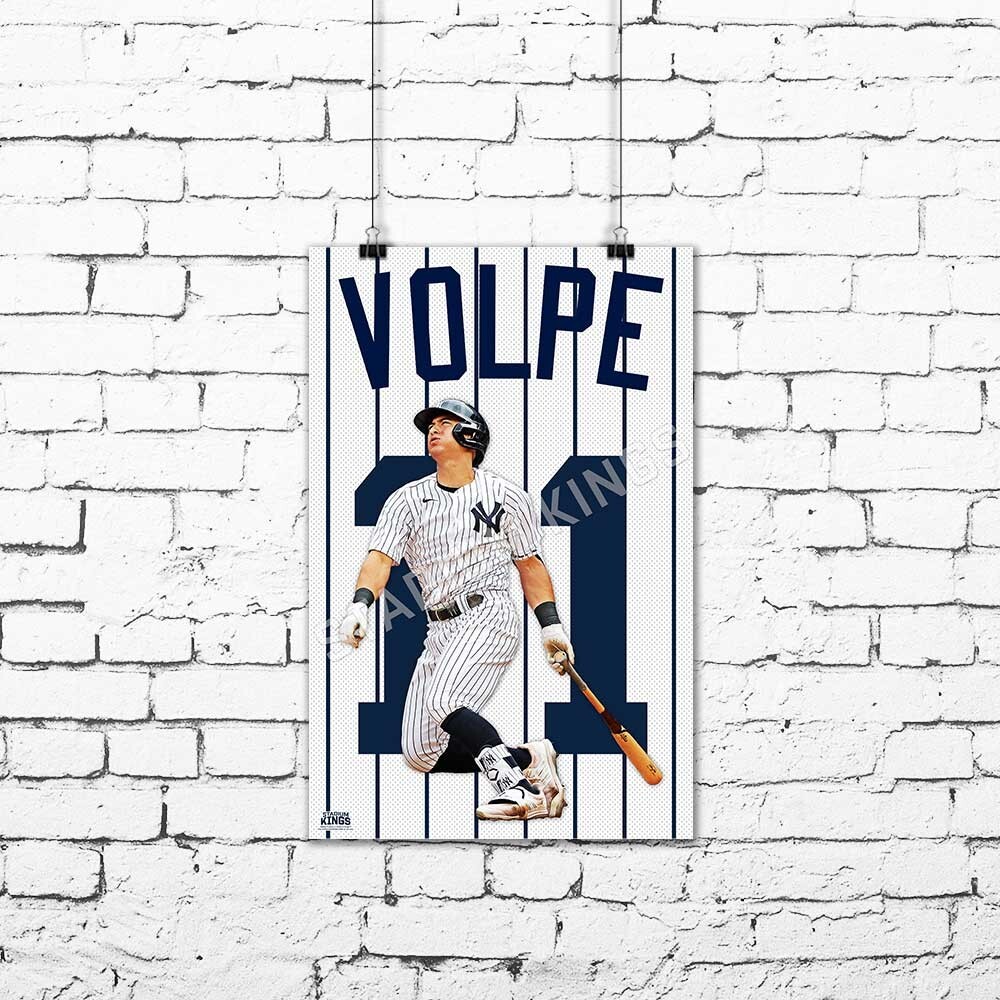 Anthony Volpe New York Yankees Pinstripes Home Jersey Wall Art – 11×17 inches