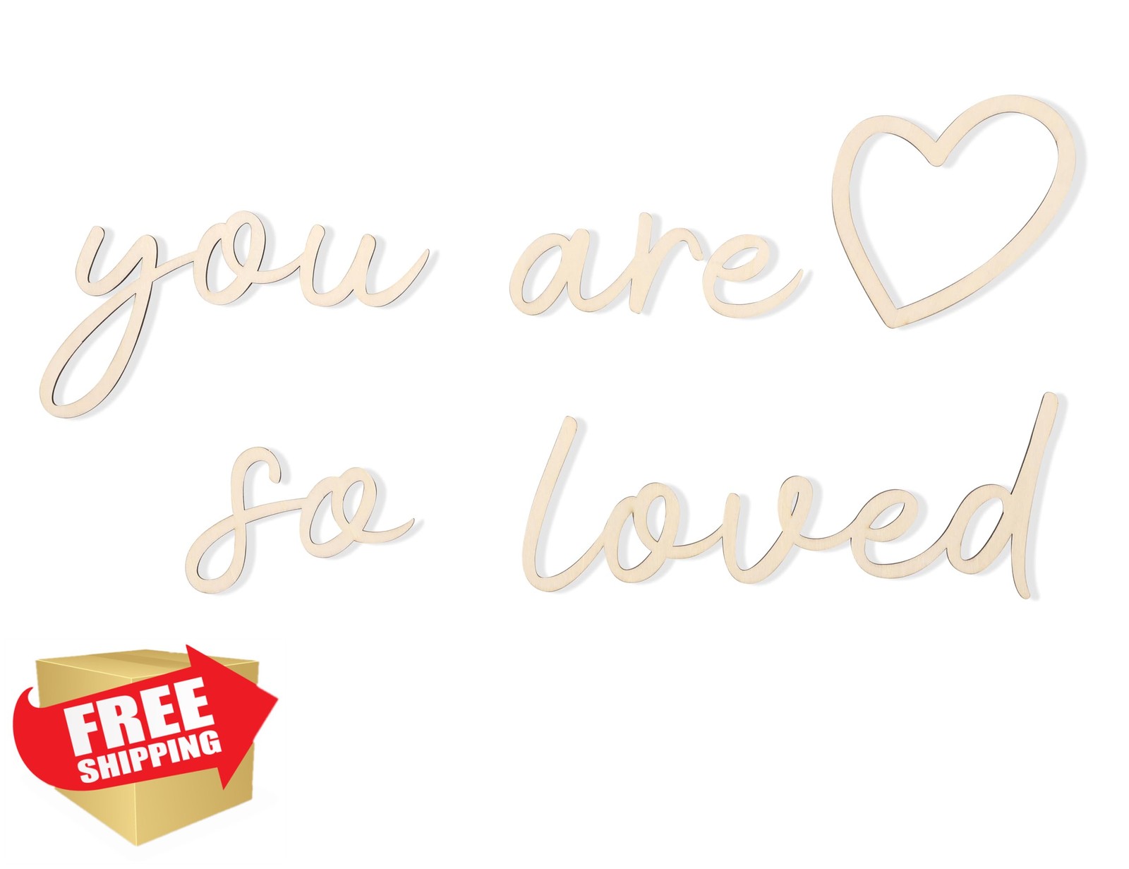 Lettering Wood You are so Loved – Plywood Words Sign For Wall Art, Photo Prop…