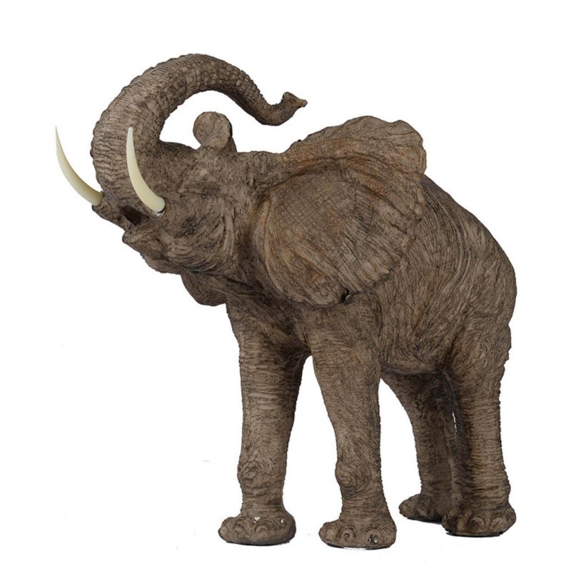 Trumpeting Elephant Figurine, Office Any Room Desk Decor Polyresin 15“x8”x12″