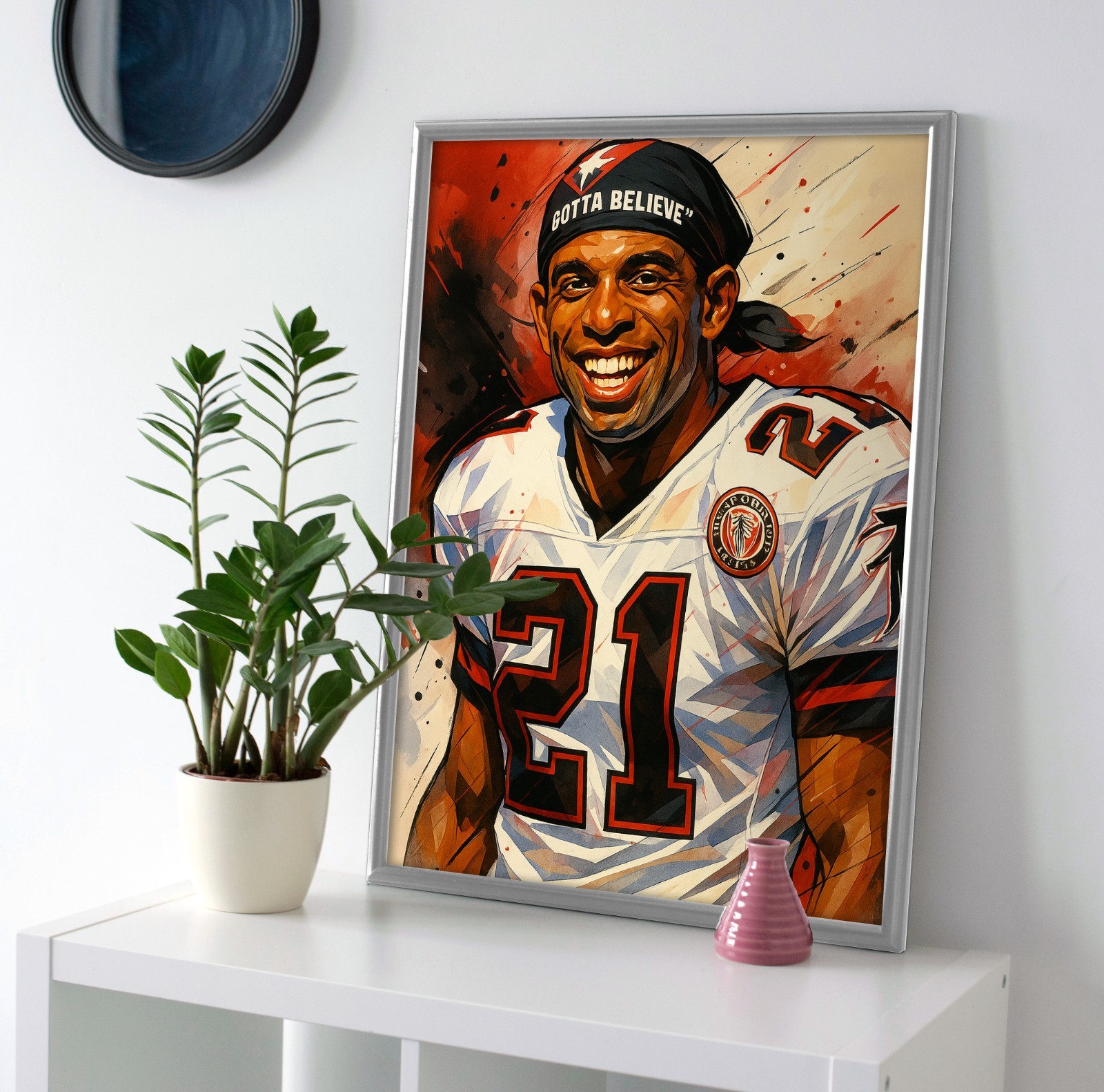 Deion Sanders Poster or Canvas – Deion Sanders Atlanta Falcons Wall Art Painting