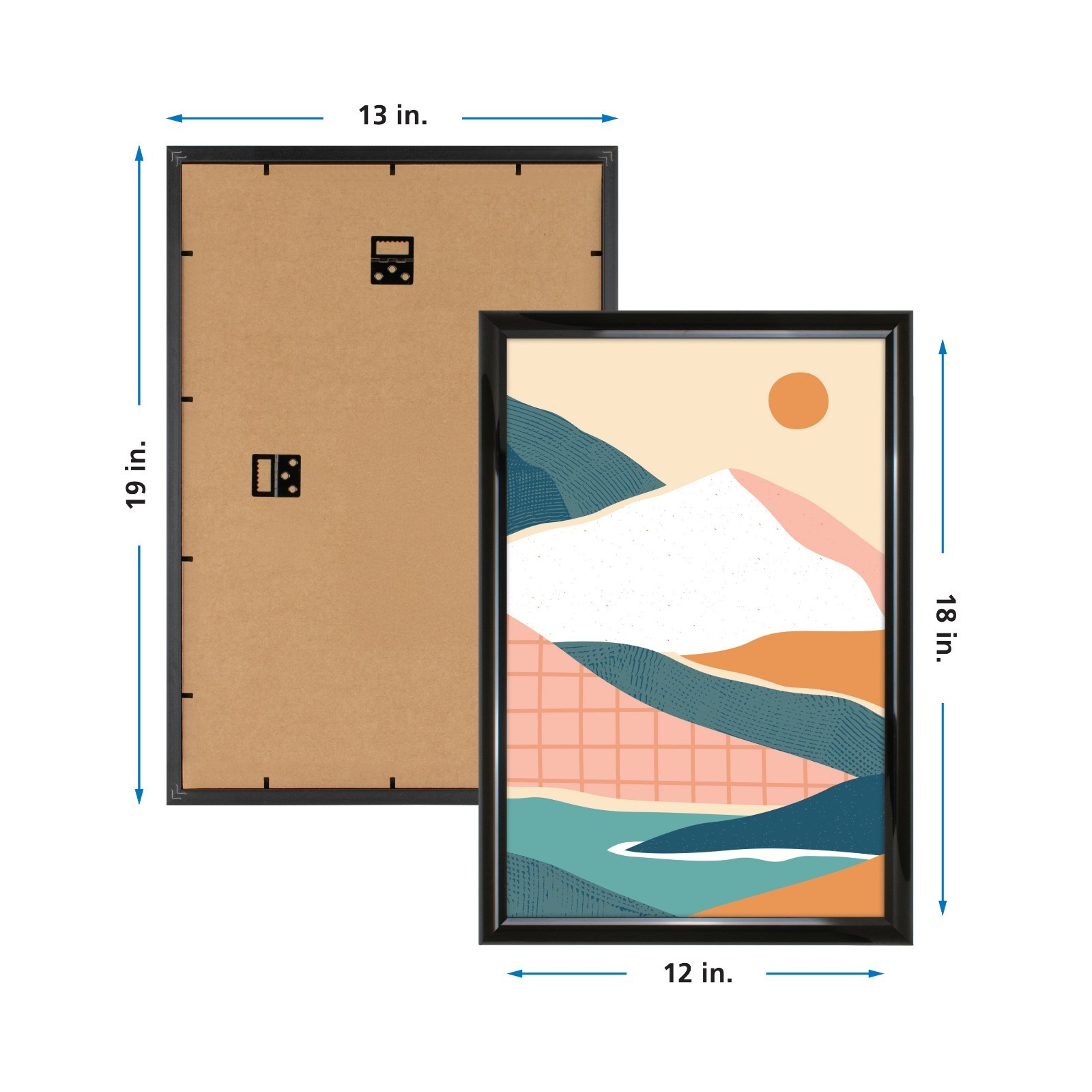 12″ x 18″ Rounded Photo Poster and Picture Frame Home Office Wall Decor, Black