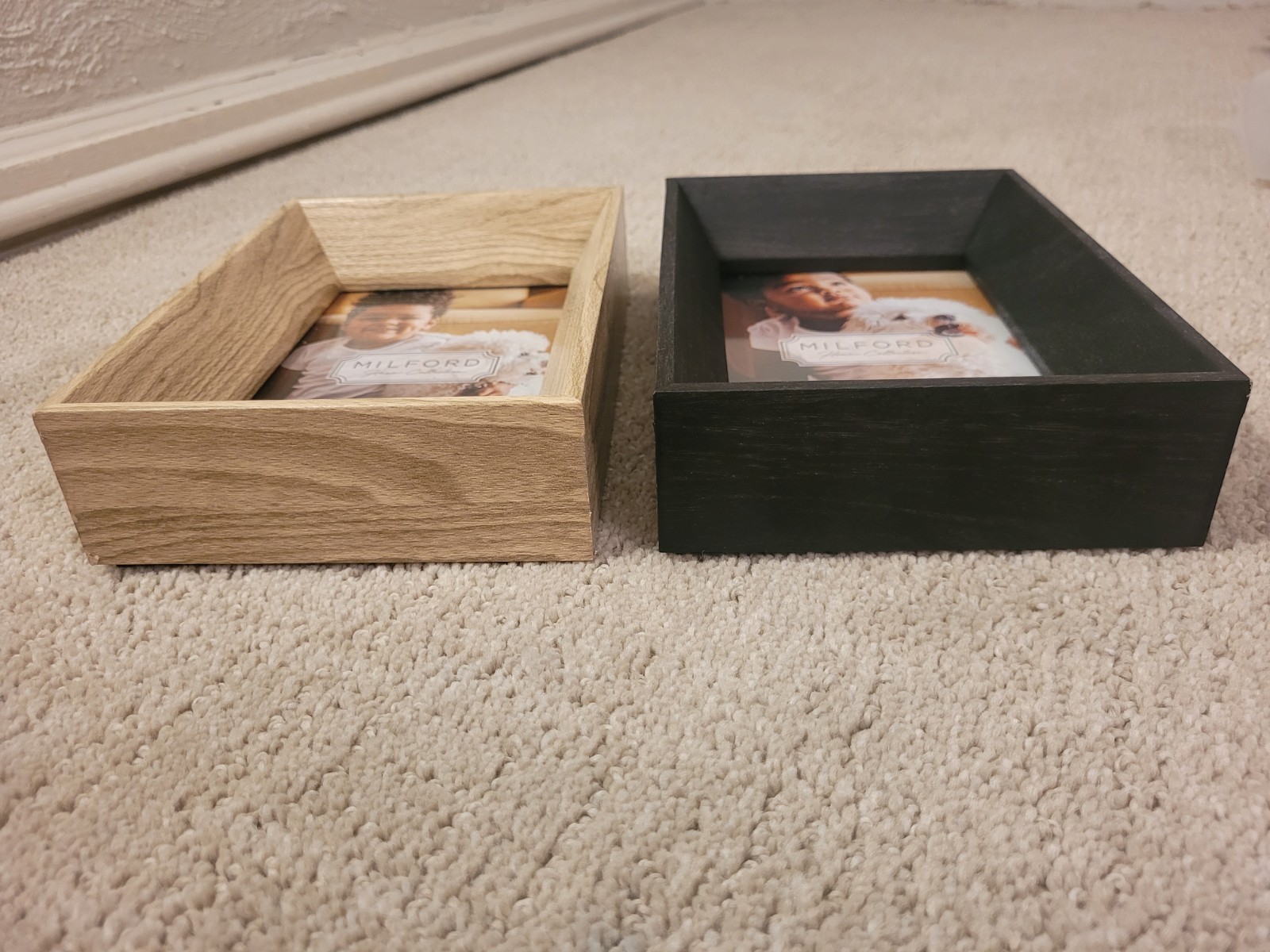 Milford Lot Of 2 Inch Deep Picture Frames Black & Beige NEW
