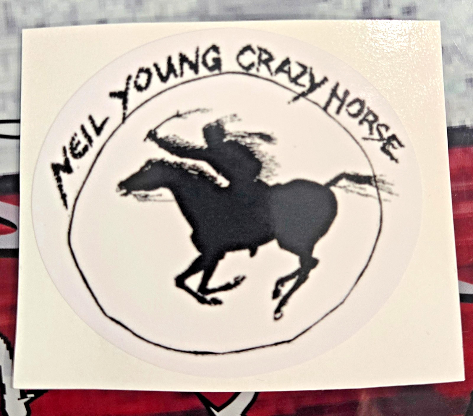 LAMINATED NEIL YOUNG CRAZY HORSE STICKER