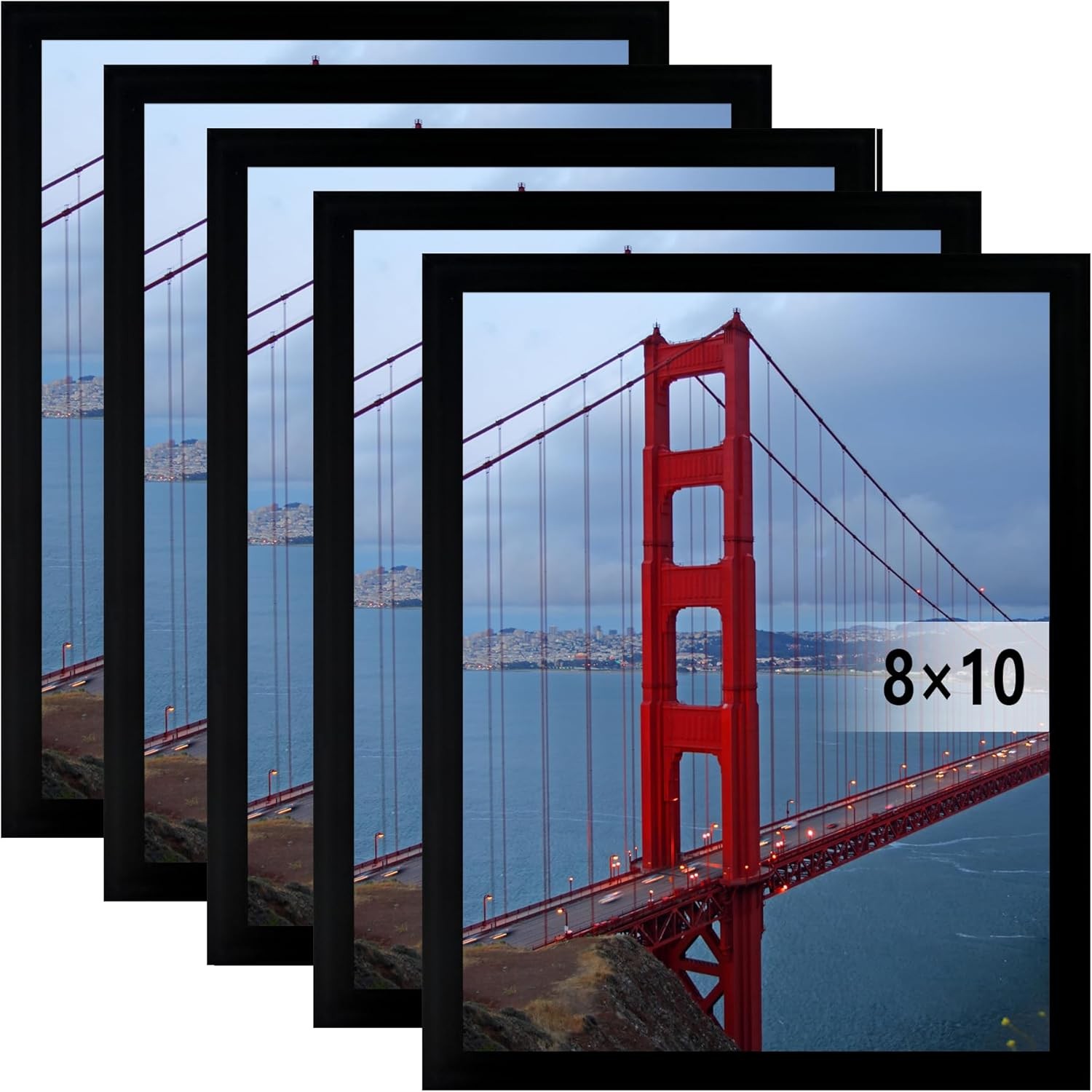 8×10 Picture Frame Wall Hanging Photo Frame, Black, 5 Pack