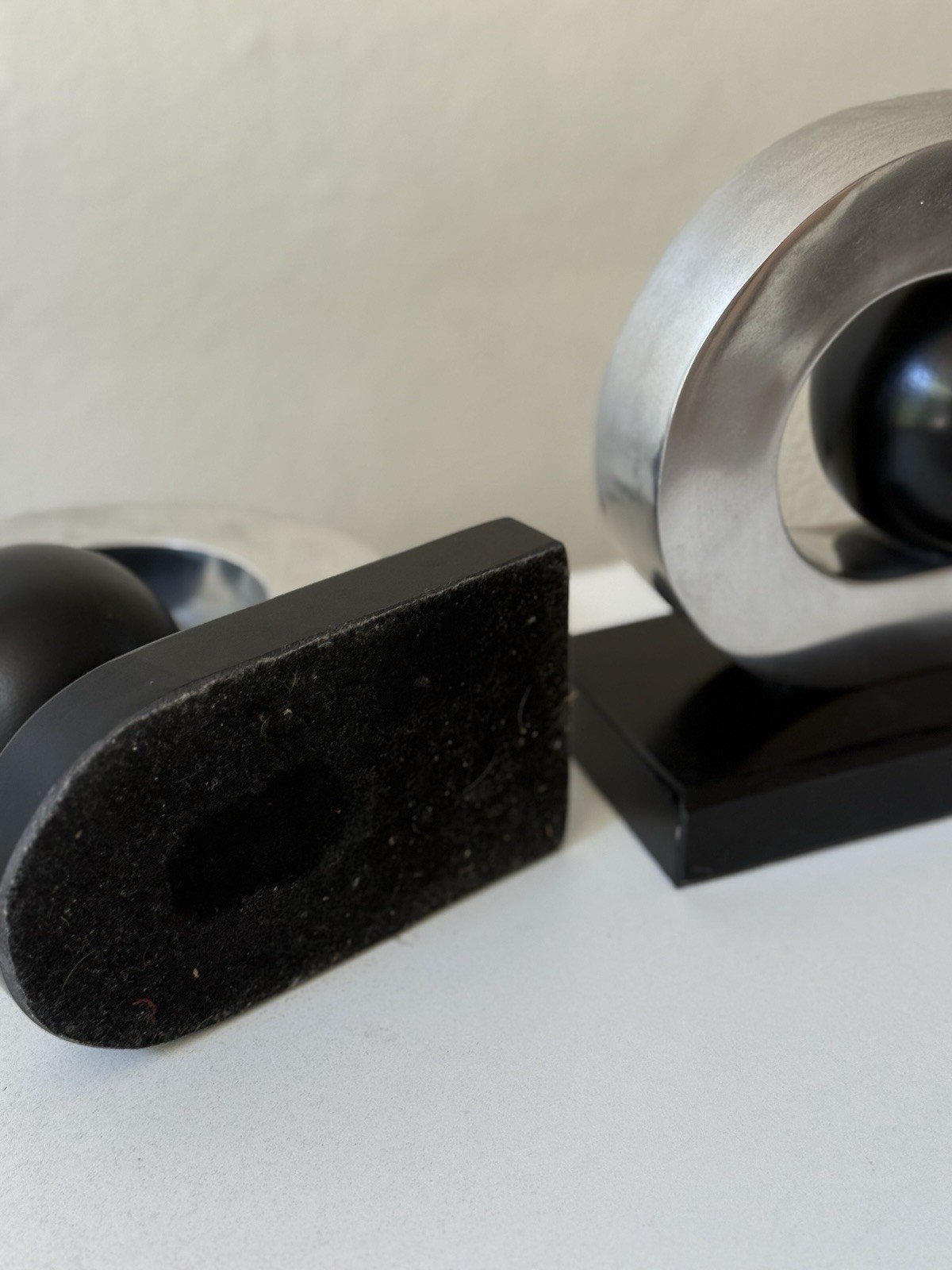 Donald Trump Home 2008 Bookends: Black Ball Orb Sculpture