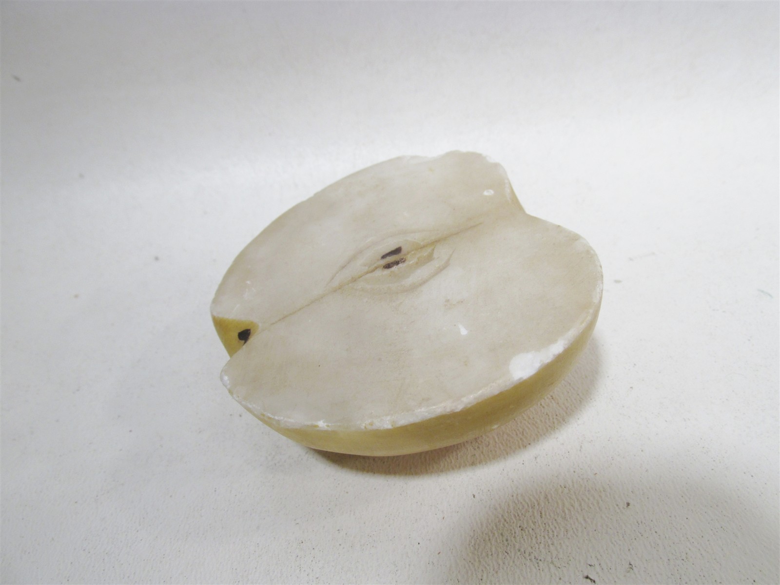 Antique Italian Alabaster Stone Fruit Half Apple Natural Size