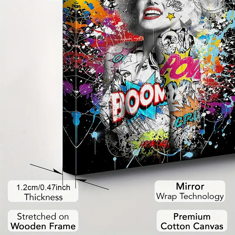 Marilyn Monroe Graffiti Canvas Art Print 11.8×15.7″ FRAMED ART – US SELLER