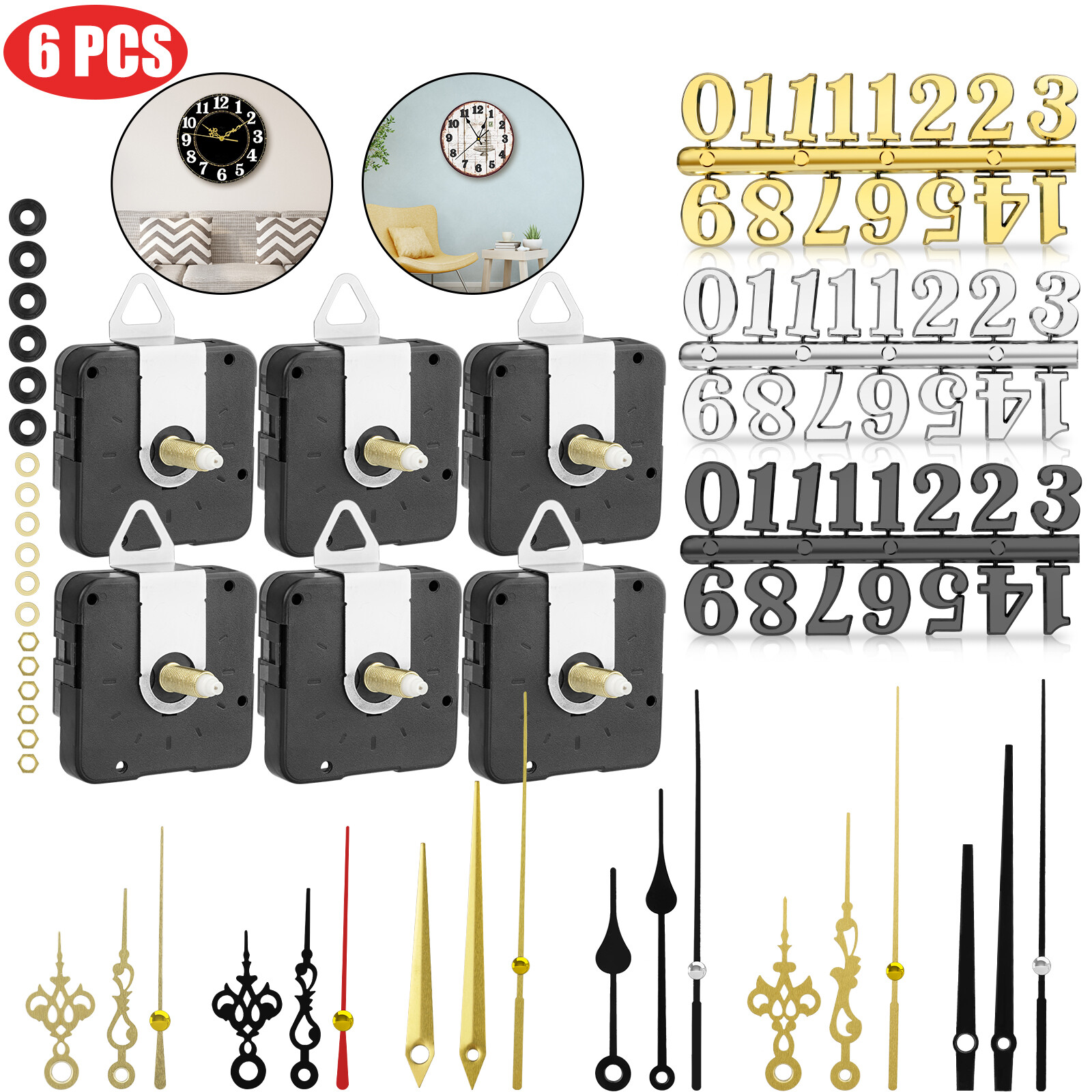 DIY Replacement Quartz Clock Movement Mechanism Hands Press Fit Repair Tool Kit