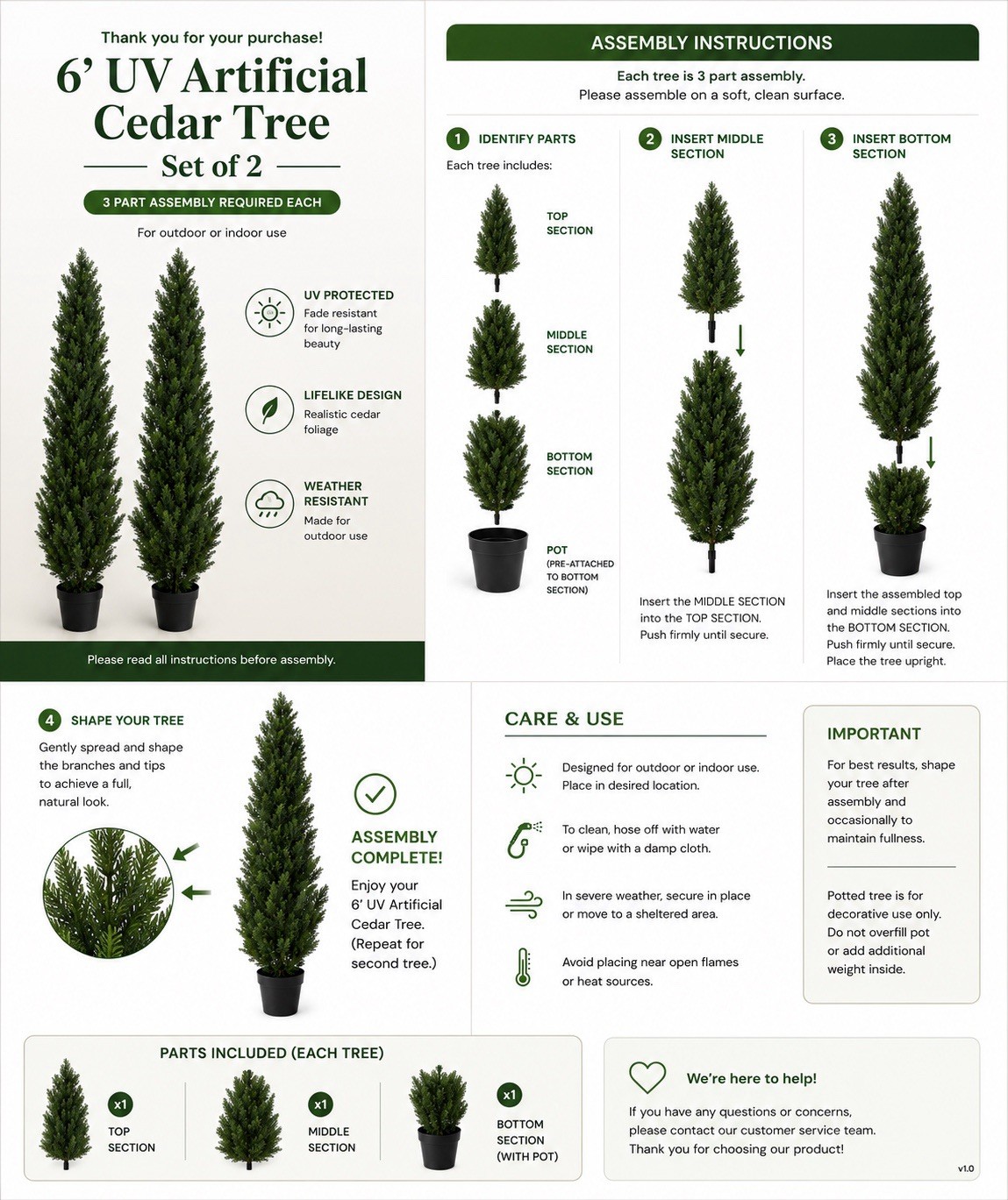 6′ Cedar Pine Artificial Topiary Tree Home Decor UV (Indoor/Outdoor) Retail $245