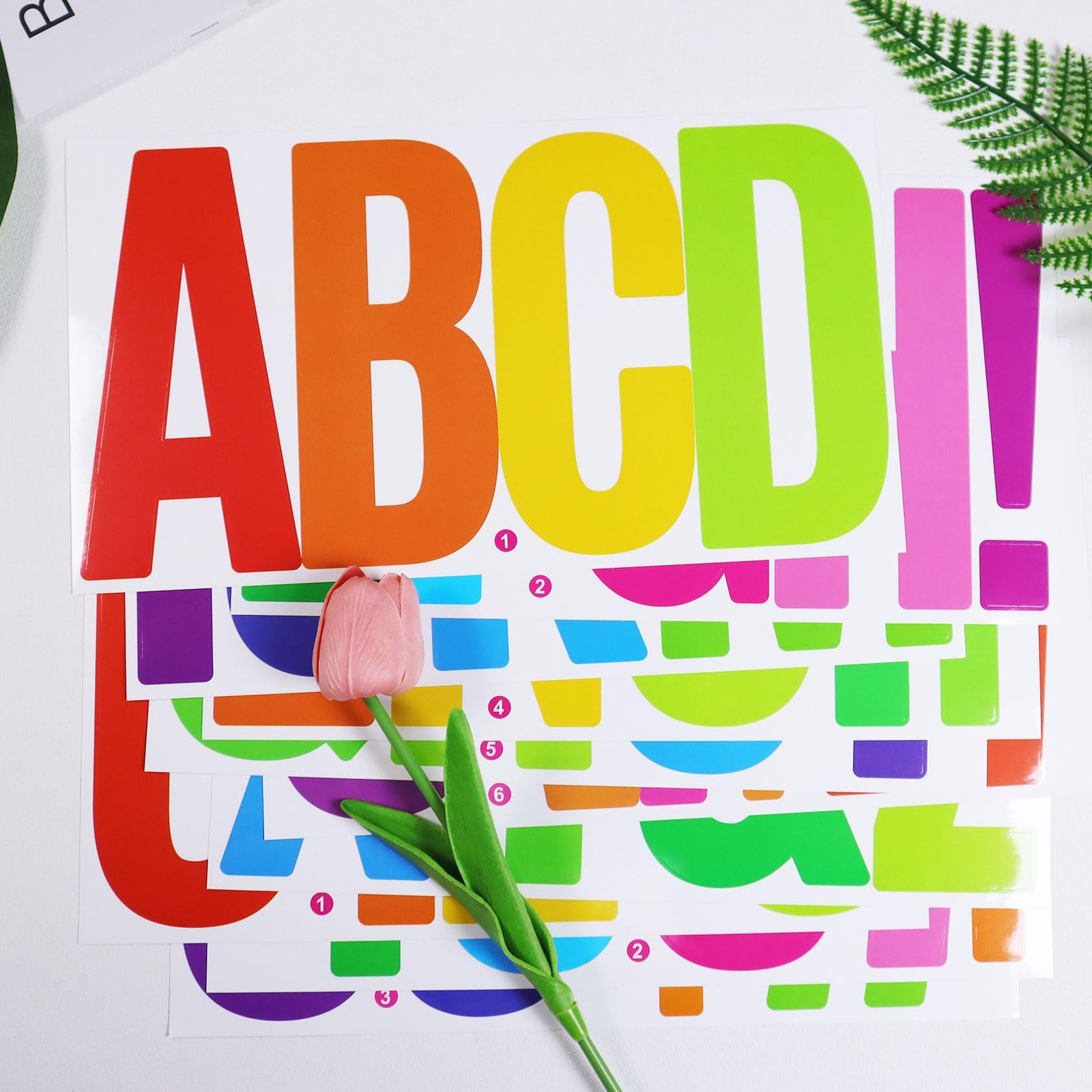 20 Sheets 6 Inch Letter Number Stickers, Self Adhesive Vinyl Capital Alphabet…