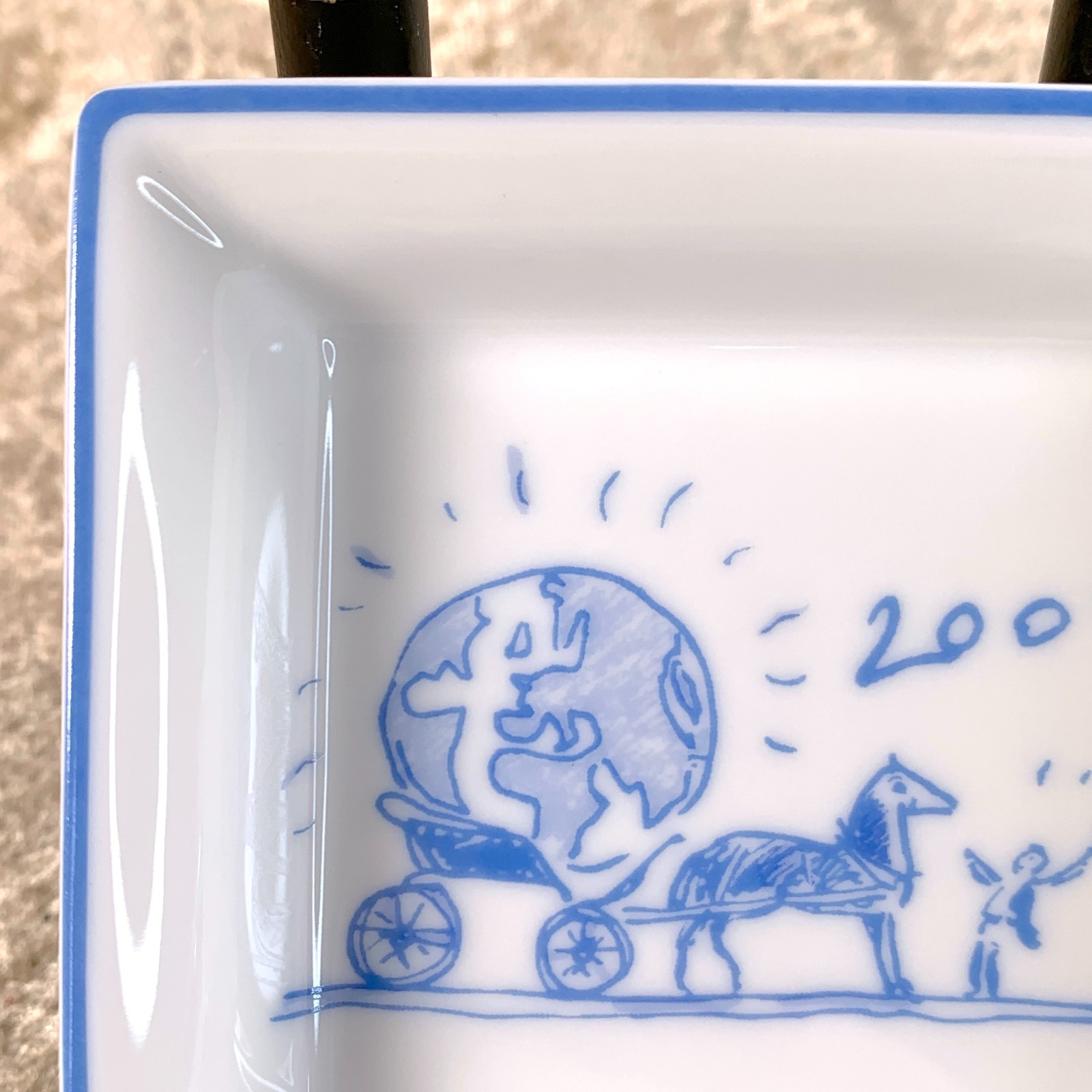 Hermes Mini Change Tray 2001 Limited Horse Car Globe 8 x 8 cm w/ Box
