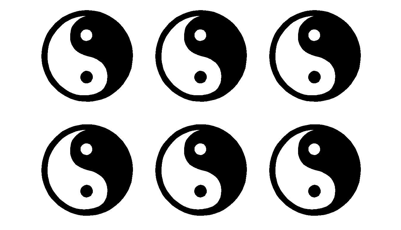 Small Yin Yang Symbol Vinyl Decals Phone set of 6 Yin Yang sign Stickers sheet