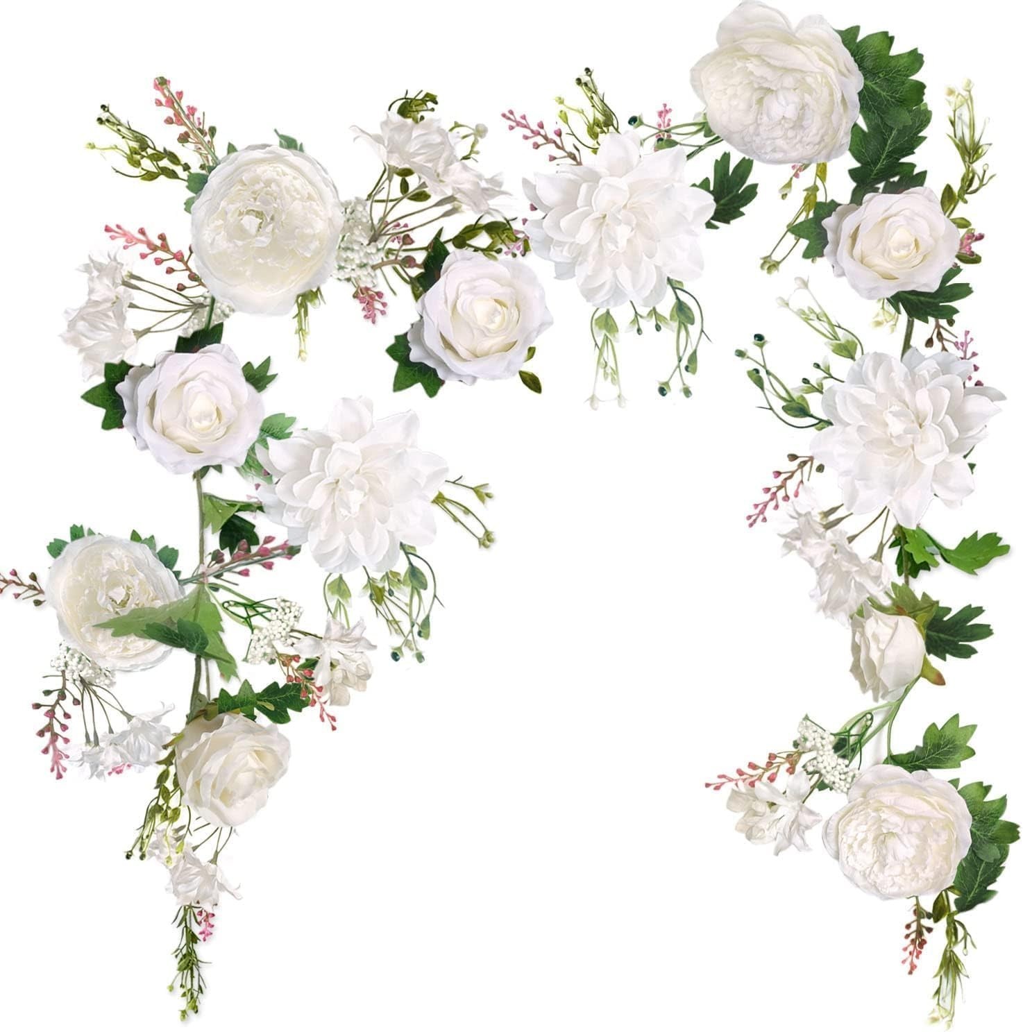 Rose Flower Vine Peony Flowers Center Flower Decoration 6′ Length Floral Garland