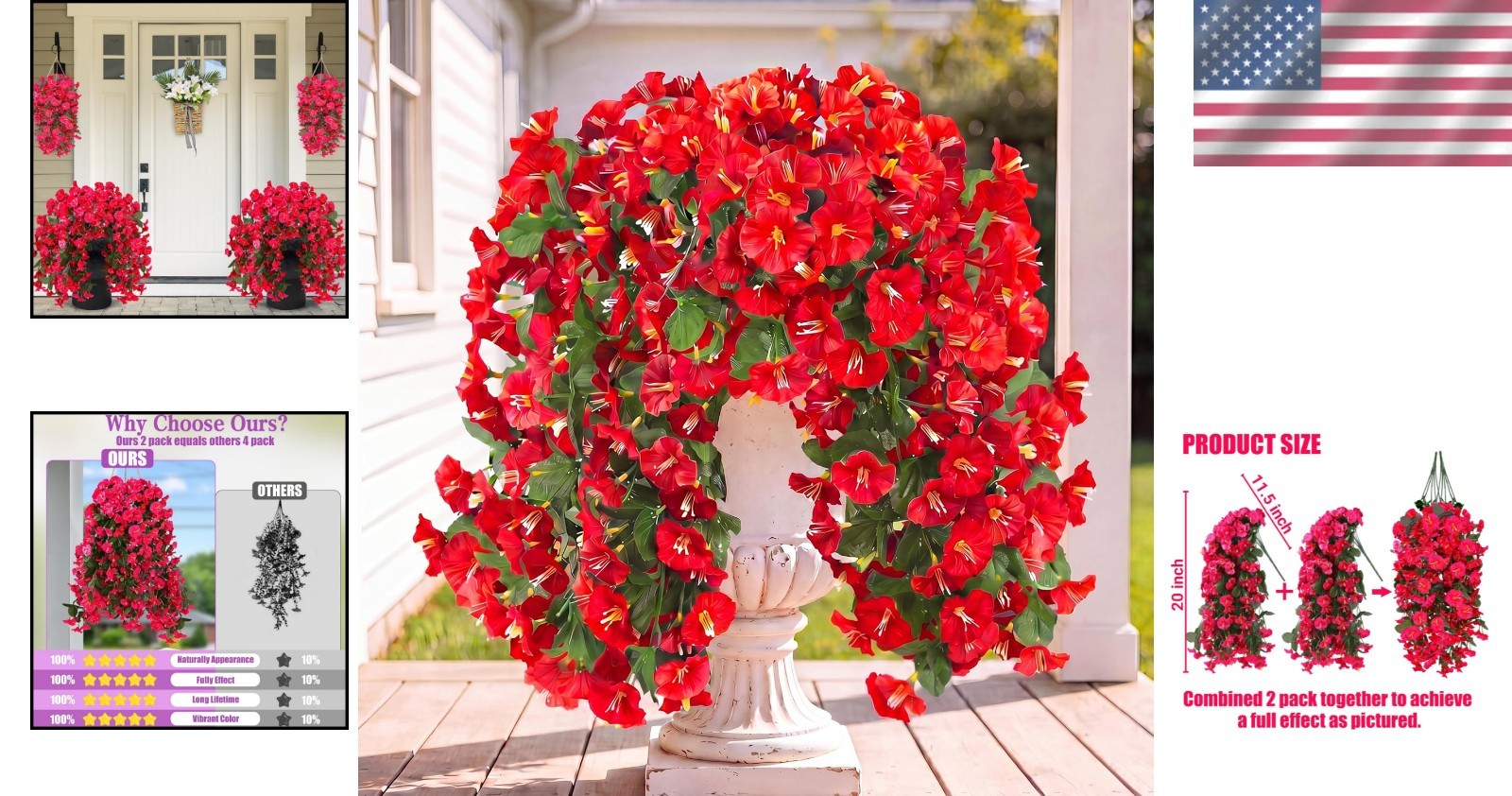Easy-Care Silk Hanging Plants – 2PCS Realistic Trailing Vines for Every Occasion