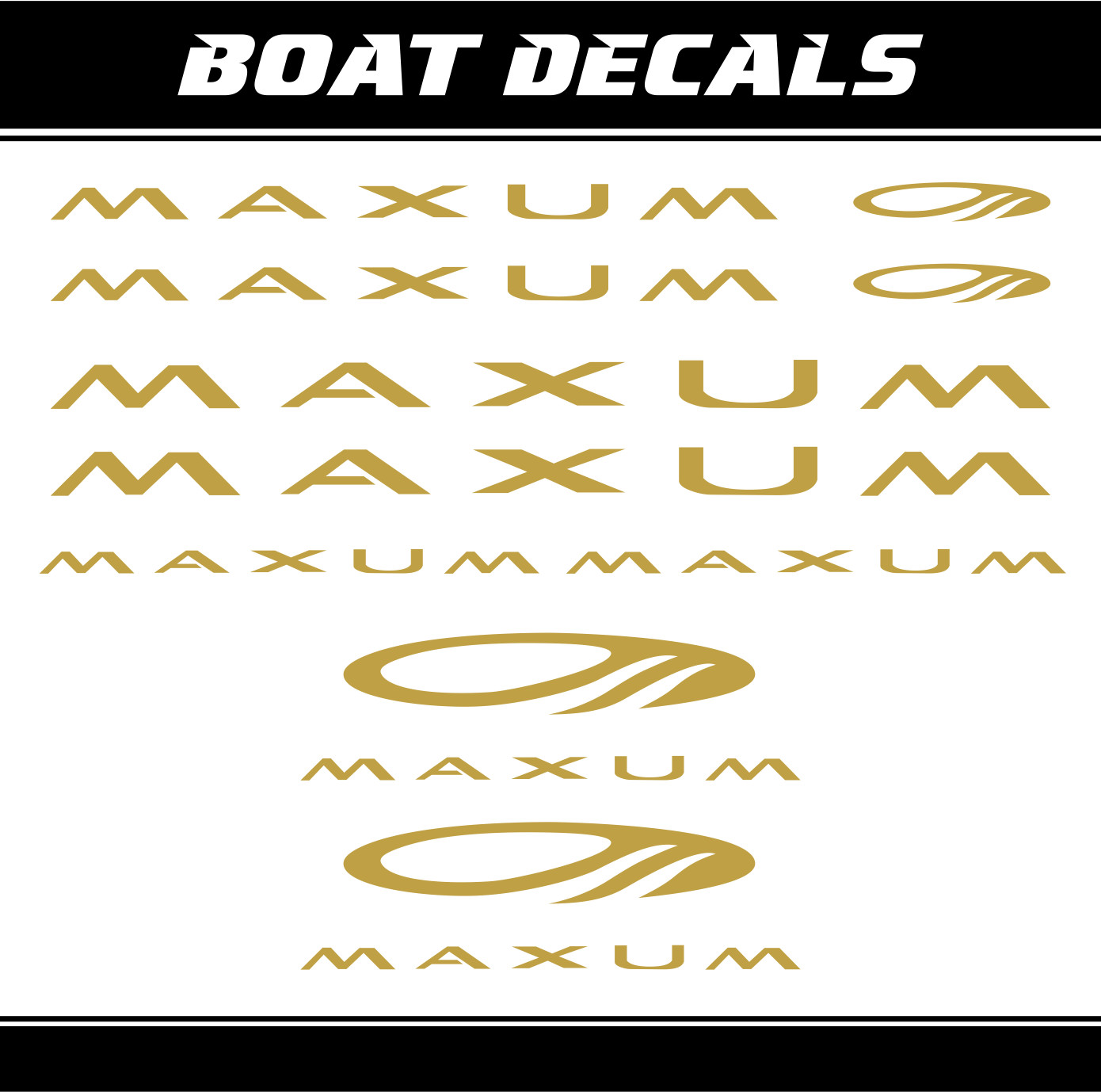 Maxum sticker boat XL set 40″ replacement decal marine cruiser vinyl ORACAL