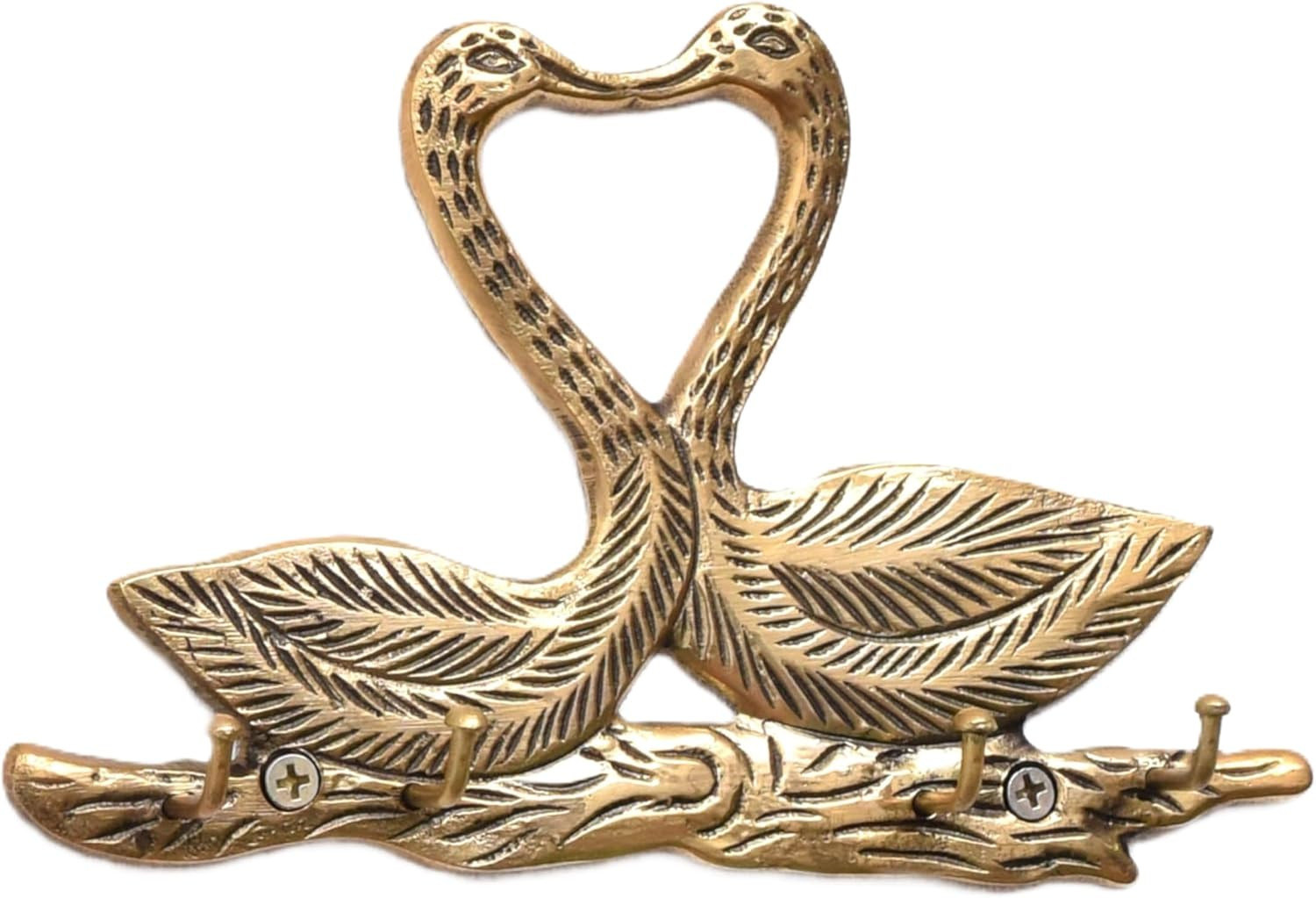 33Lb. Swan Vintage Wall Hooks for Keys Decorative Gold Key Holder Antique Kids W