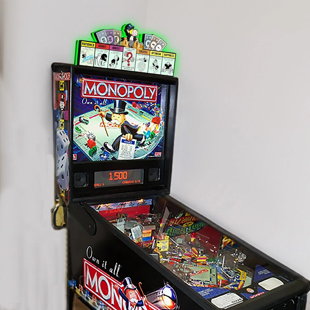 Monopoly Pinball Topper 3D Printed LED Lightbox for Game Decor