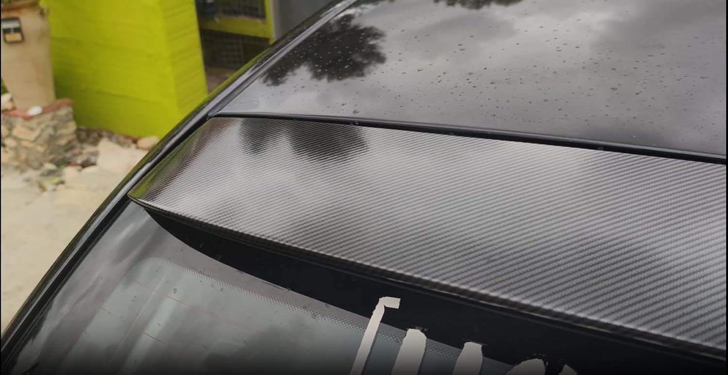 6D High Gloss Black Carbon Fiber Vinyl Wrap Roll with Air Release – Outdoor R…