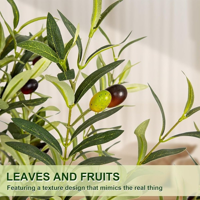 Artificial Olive Tree W/ Planter Indoor Home Decor Easy Care Faux Plant New