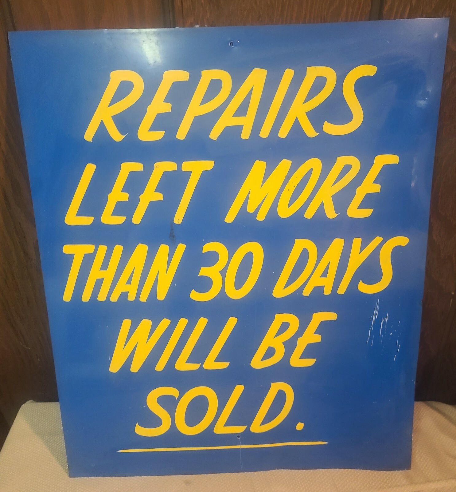 Vintage Repairs Left More Than 30 Days Will Be Sold Tin Sign