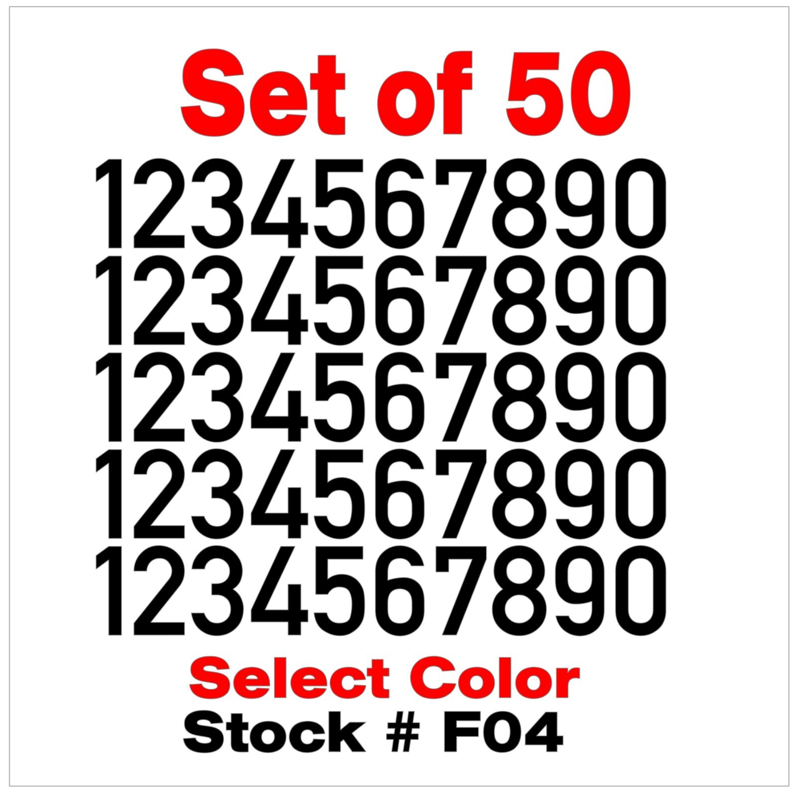 0 9 Numbers Vinyl Sticker Decals Outdoor Quality Many Uses – Set of 50 STK#F04