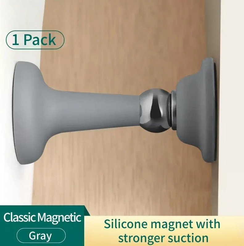1pc No Drill Silicone Door Stopper Strong Suction Floor Protector – NEW