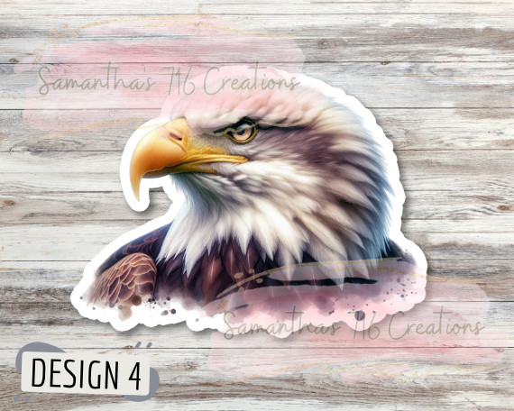 American Bald Eagle Vinyl Stickers 3″ For Laptops, Indoor, Water Resistant