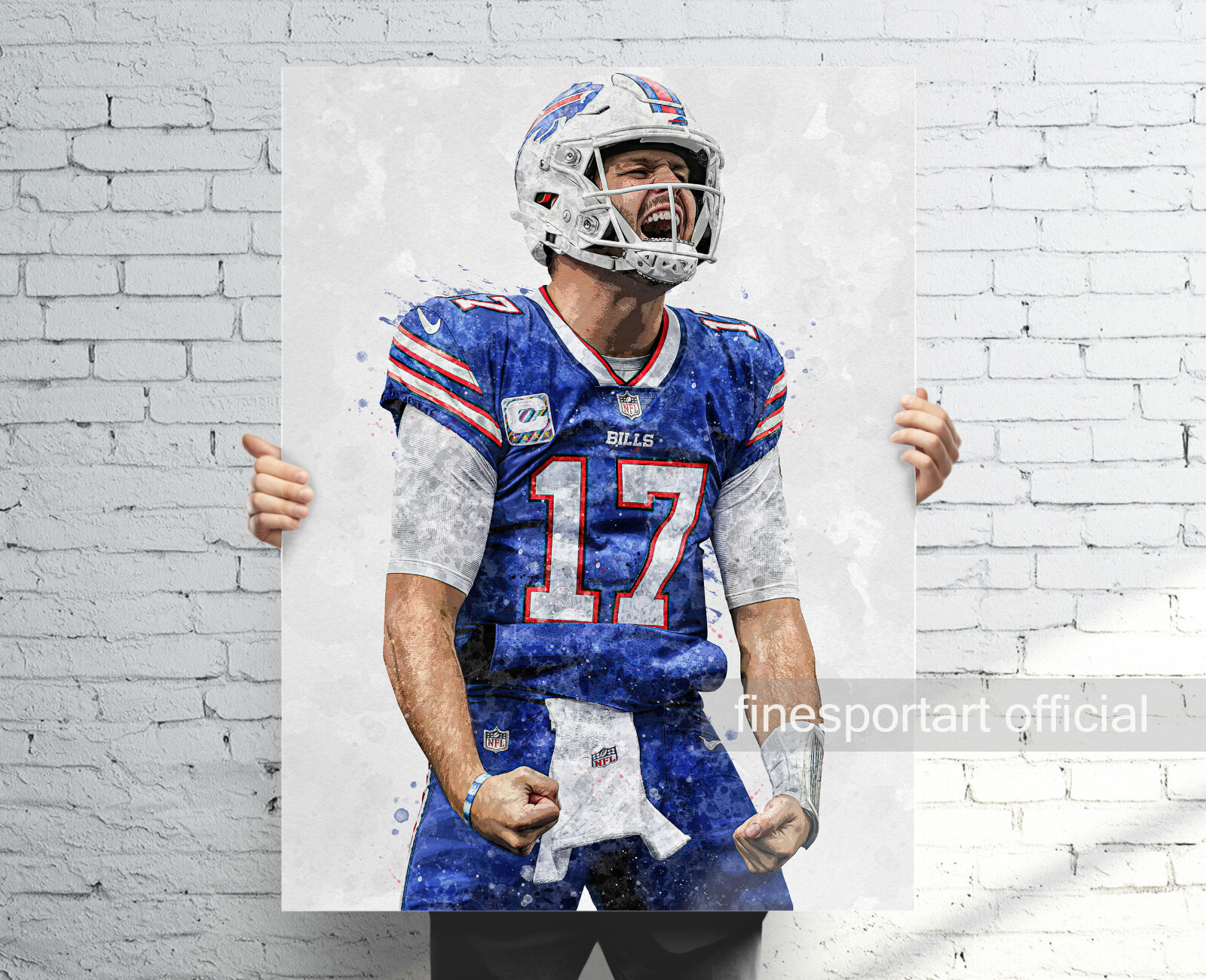 Josh Allen Buffalo Bills Poster, Canvas, Football print, Sports wall art
