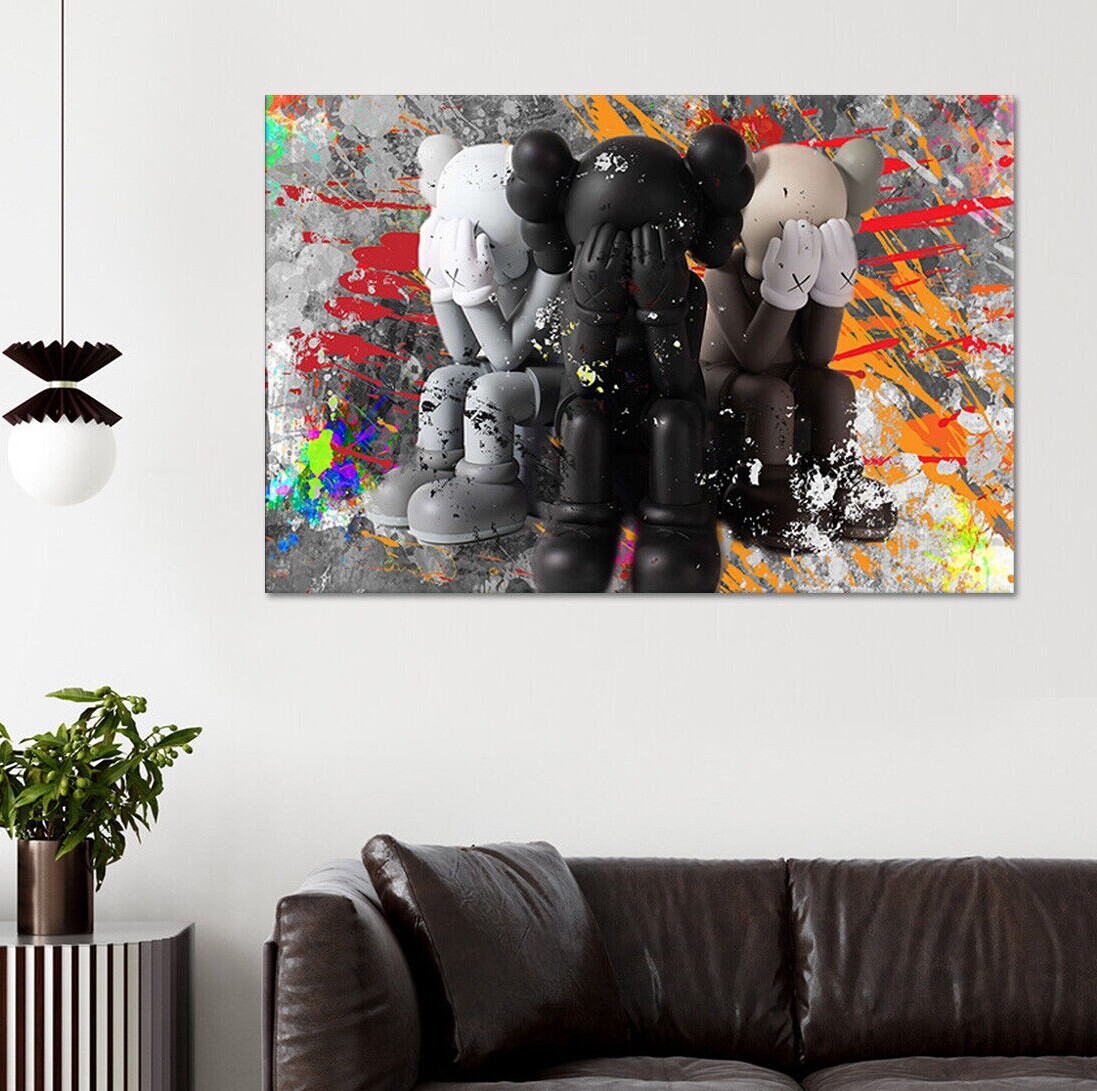 Cartoon Dolls Wall Art Canvas Print Ready To Hang Hypebeast Decor Pop Art Poster