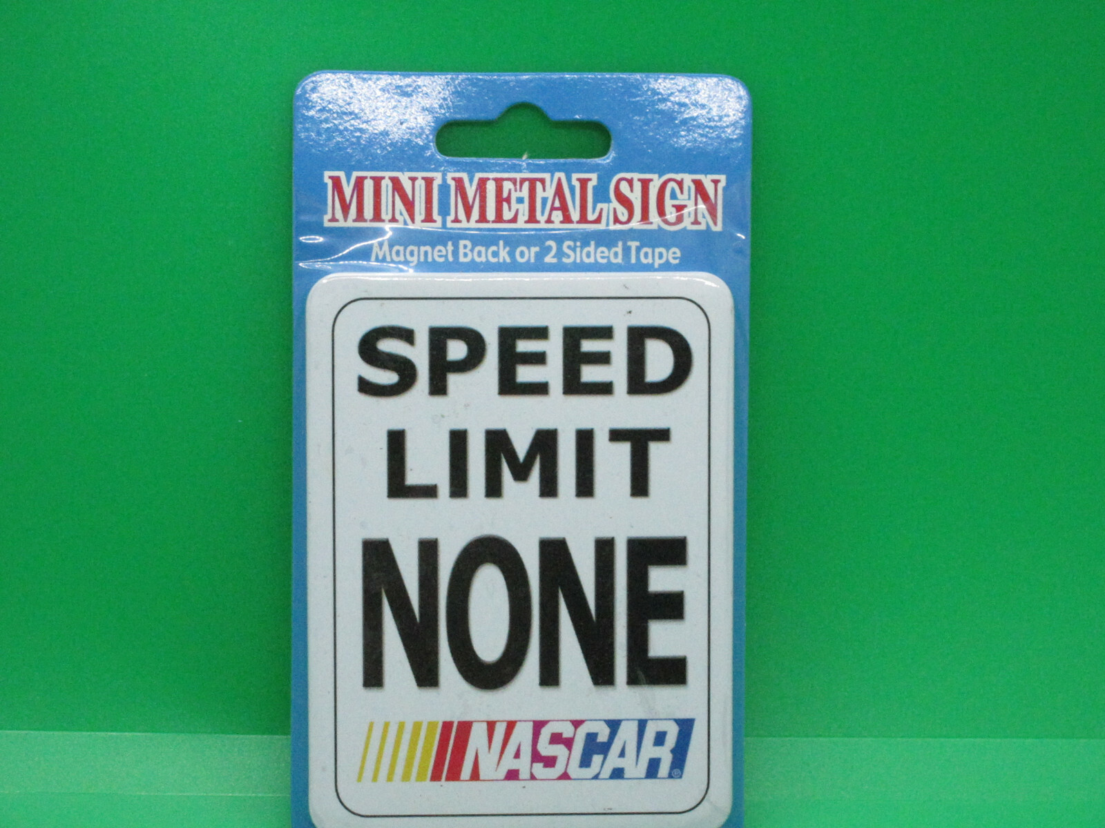 Speed Limit None -NASCAR Miniature Metal Sign Magnet – (Brand New in Package)