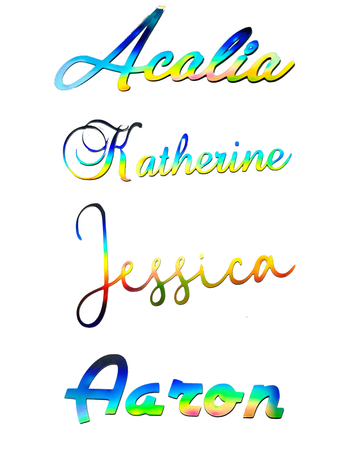 Holographic Name Personalized Decal Sticker, Custom Vinyl Lettering Text decal