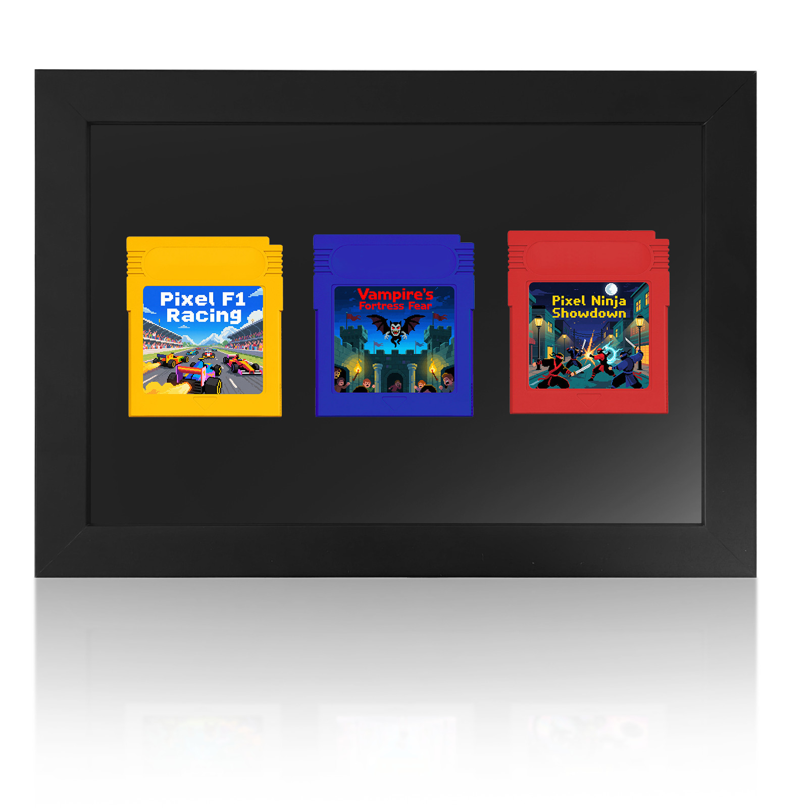 Game Frame for Gameboy Color Cartridges, Solid Wood Display