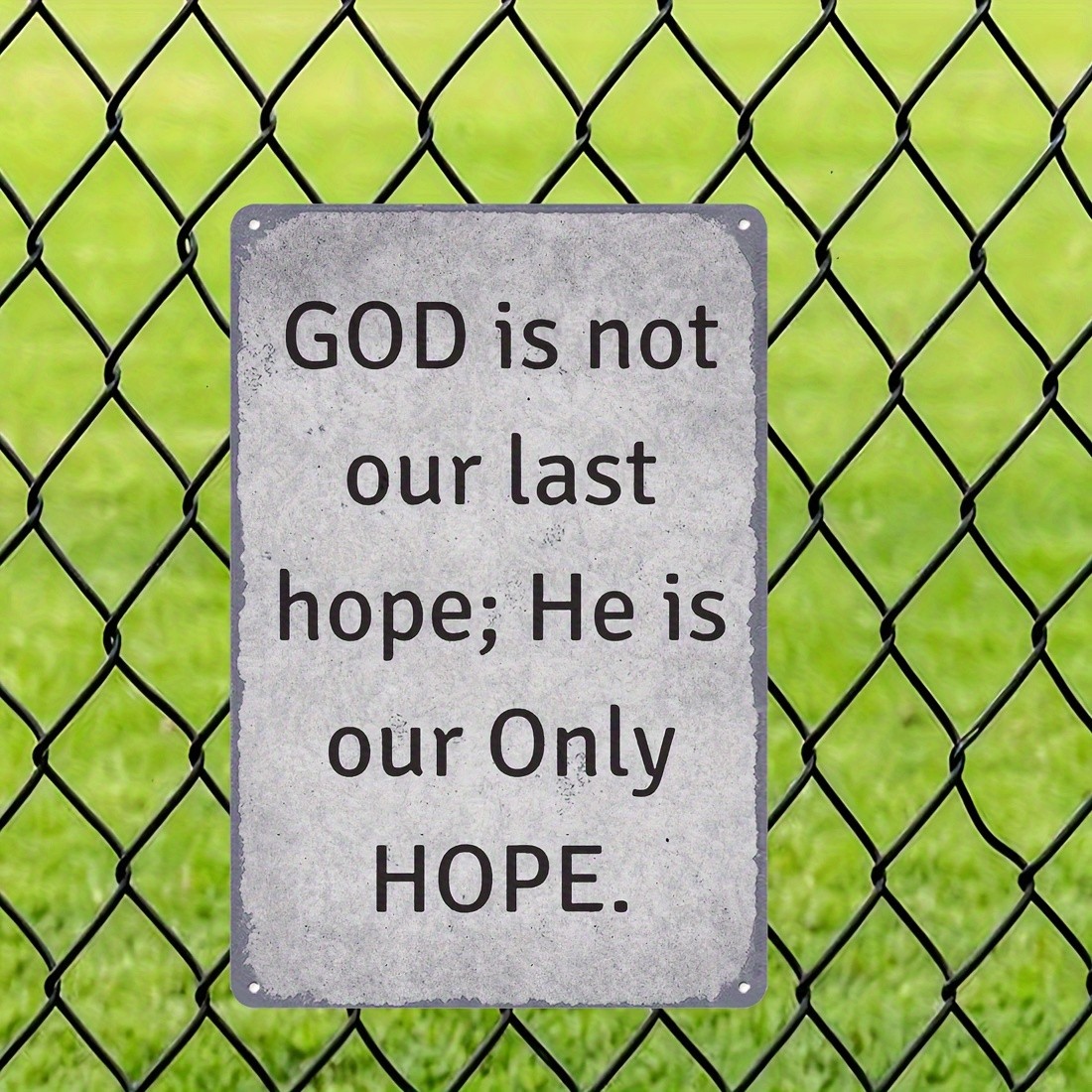 Christian Inspirational Metal Tin Sign GOD is Our Only Hope Religious Wall Decor