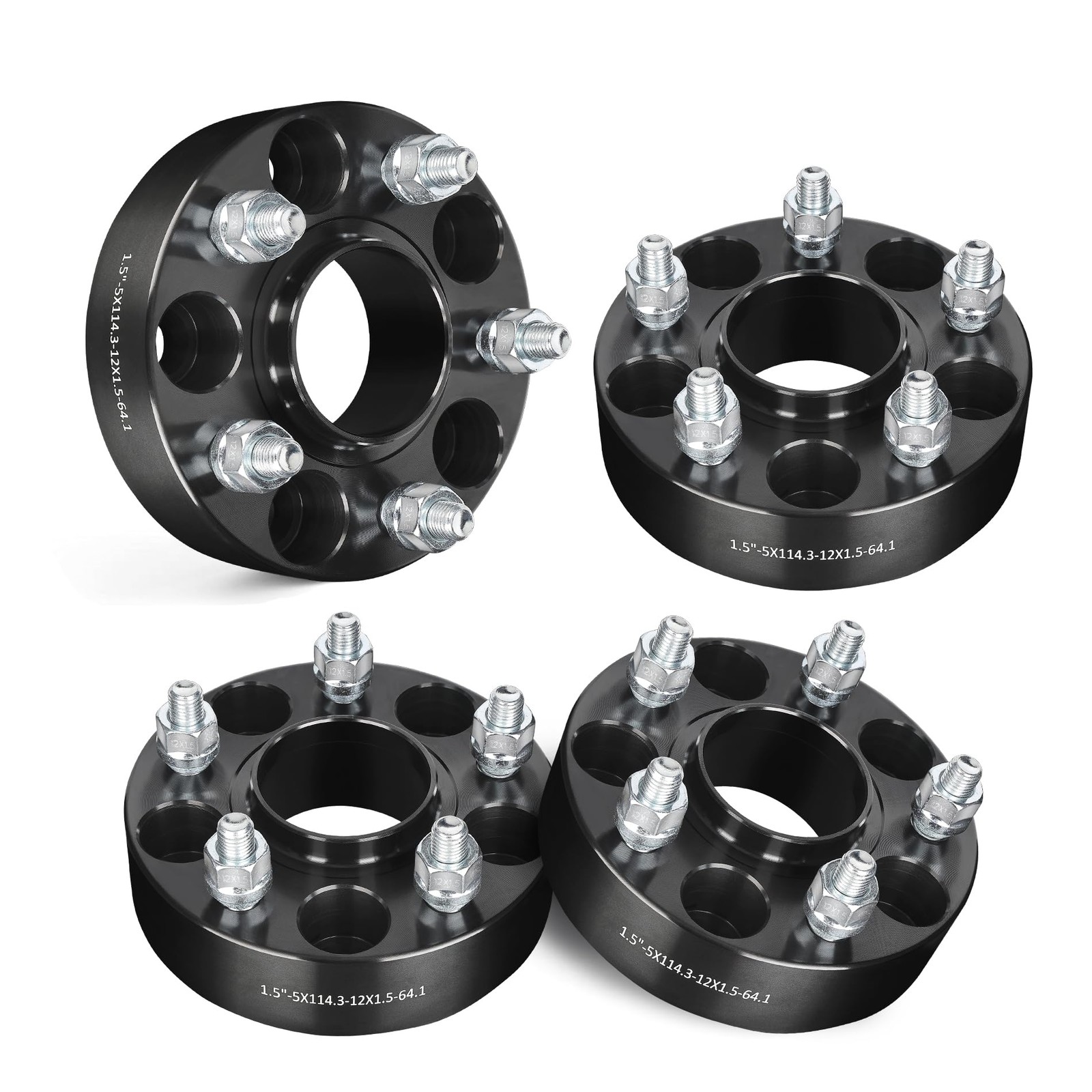 EVIL ENERGY 5×4.5 Wheel Spacers 1.5 inch Compatible with inch, Black