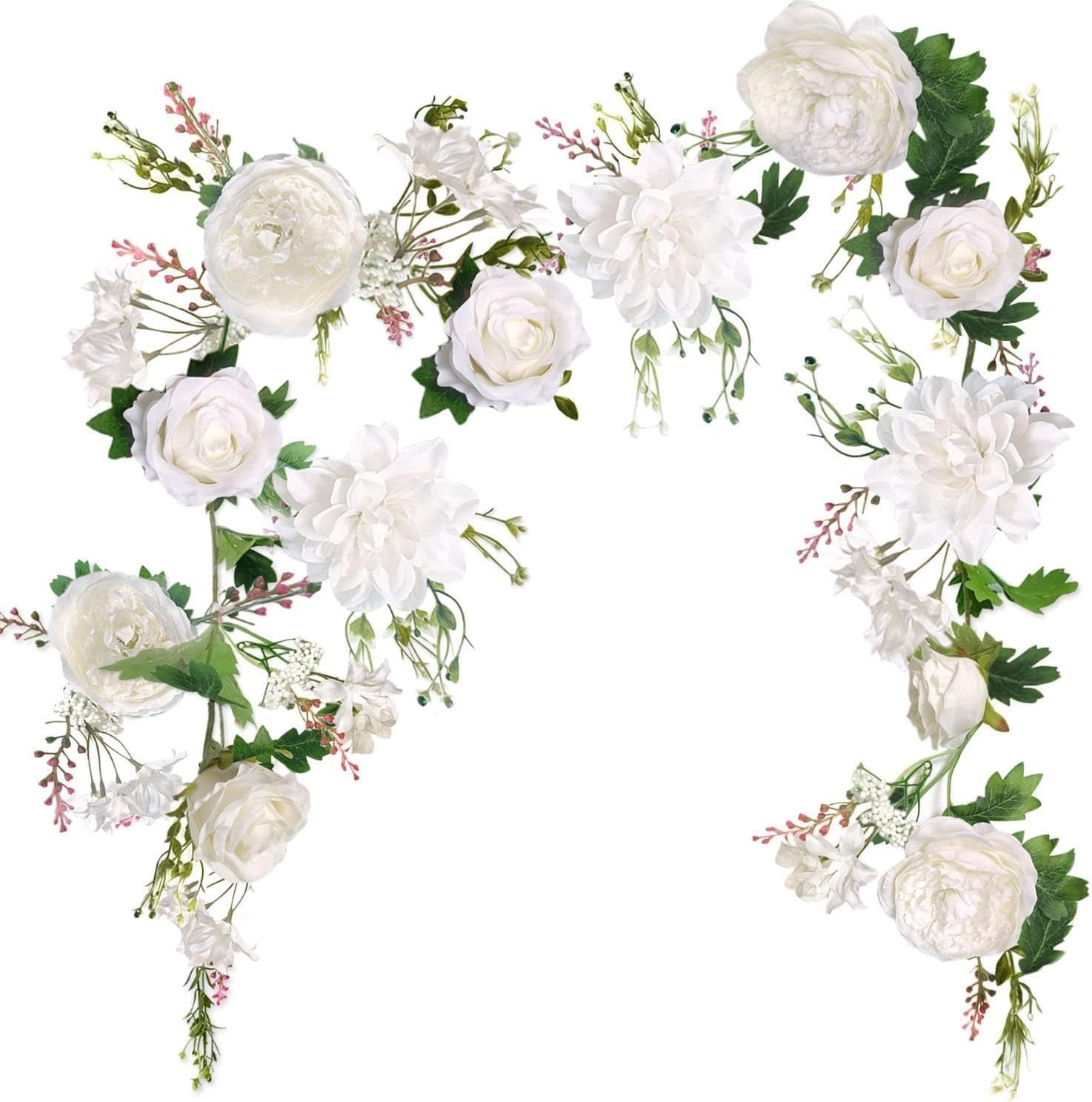 Rose Flower Vine Peony Flowers Center Flower Decoration 6′ Length Floral Garland