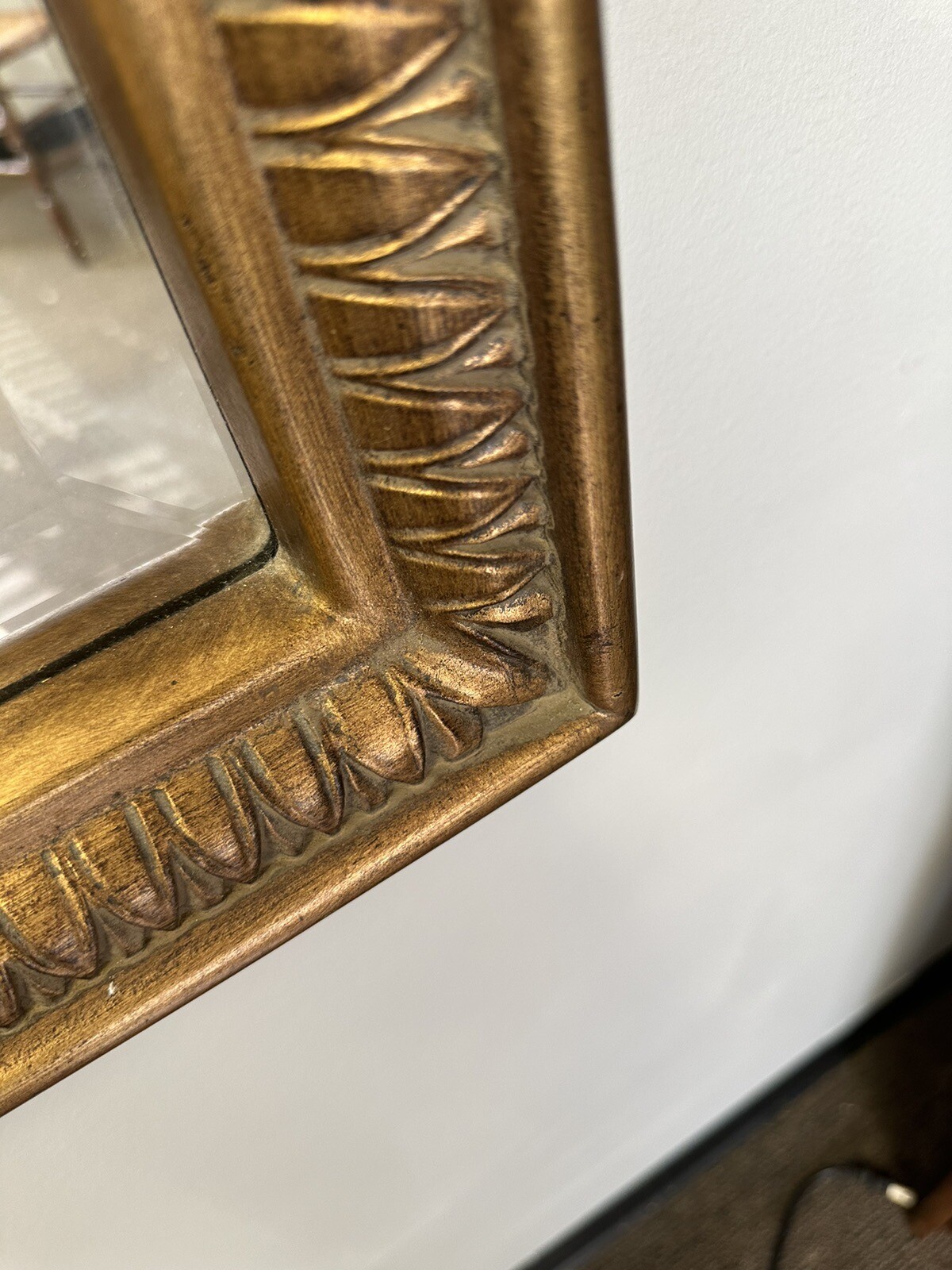 Large Vintage Ornate Black Arched Wall Mirror Gold Sphynx Accents Buyer$Shipping