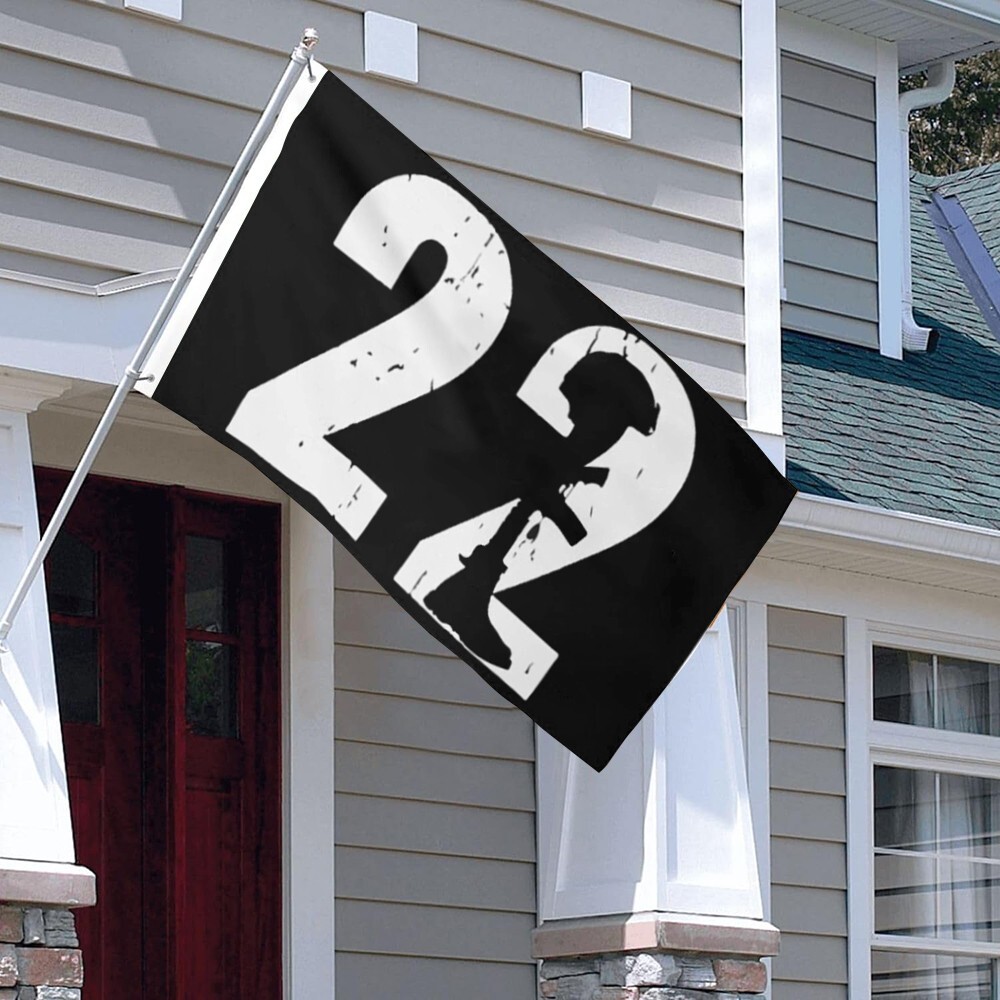 22 Too Many Ptsd Awareness Veteran Flag Banner 3x5Feet Home Garden Party Decor