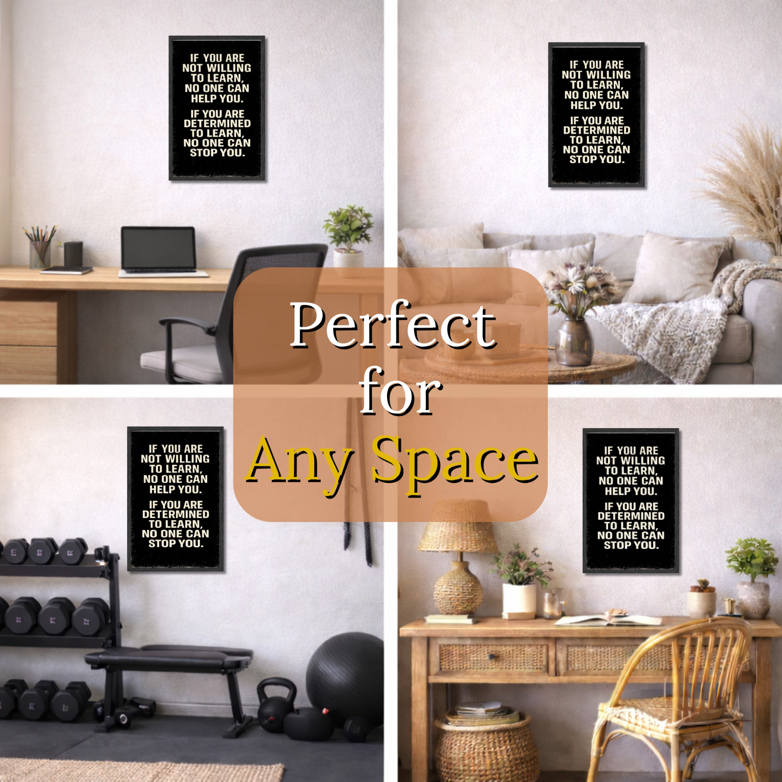 If You Are Not Willing to Learn Motivational Poster 11×17 Framed Wall Art Gift